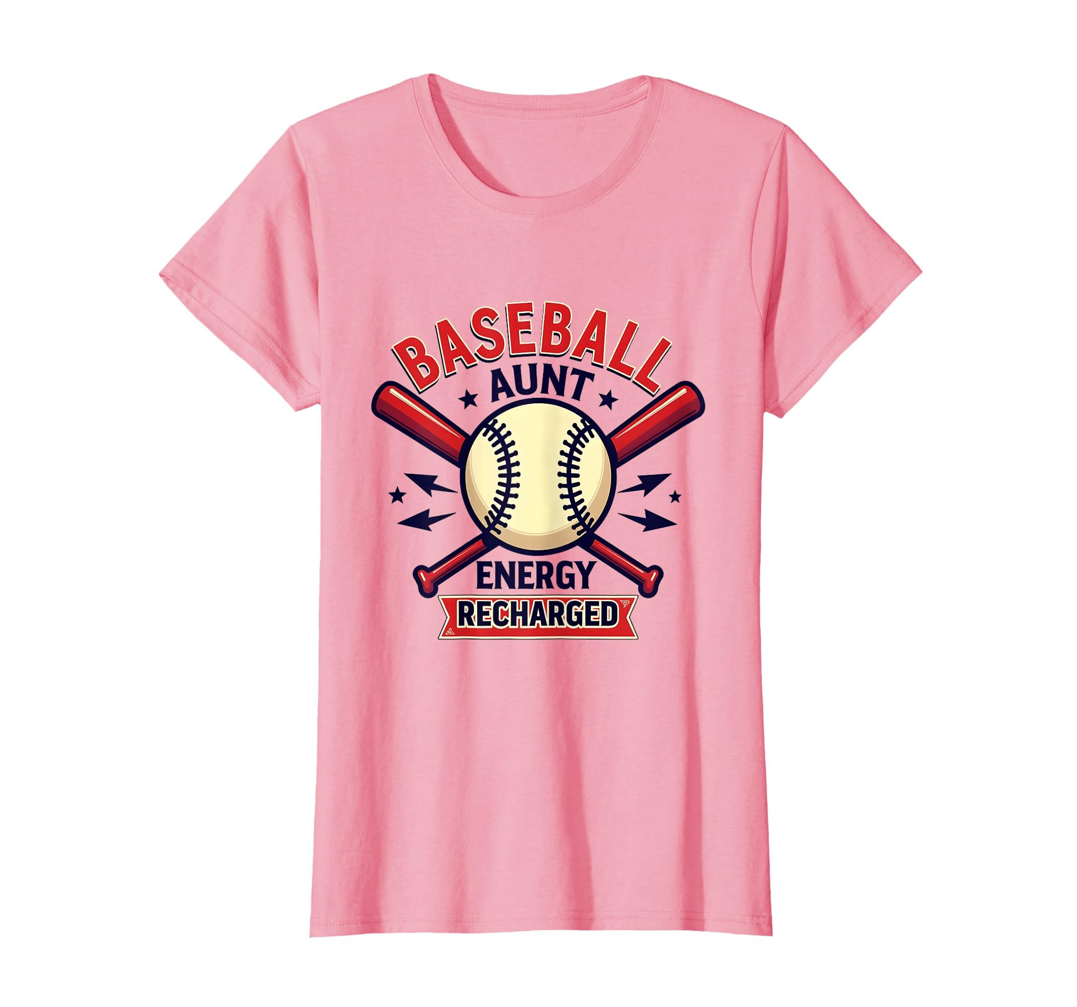 Baseball Aunt Energy Recharged T-Shirt - Fun Novelty Design Men Women - T-Shirt, Sweatshirt, Hoodie
