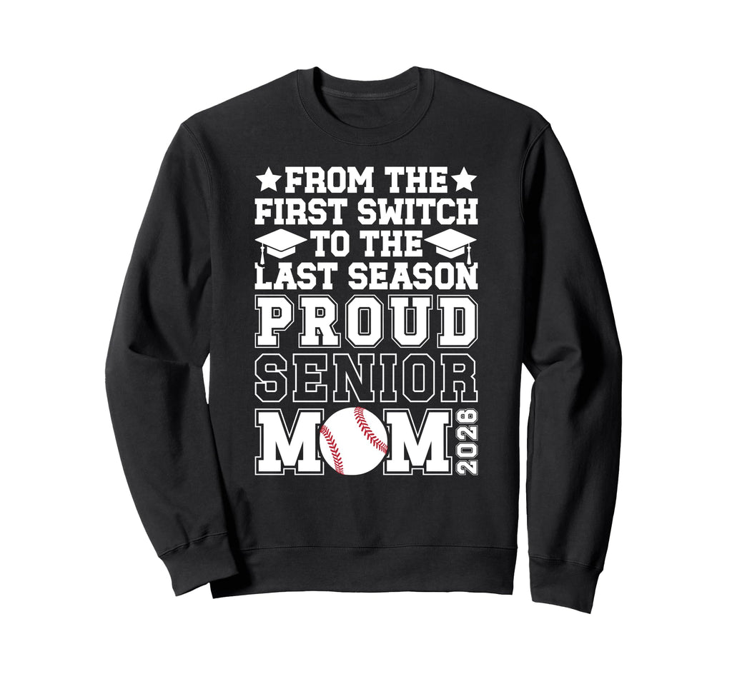 Proud Baseball Senior Mom 2026 Sweatshirt - Custom Art Print for Adults - T-Shirt, Sweatshirt, Hoodie