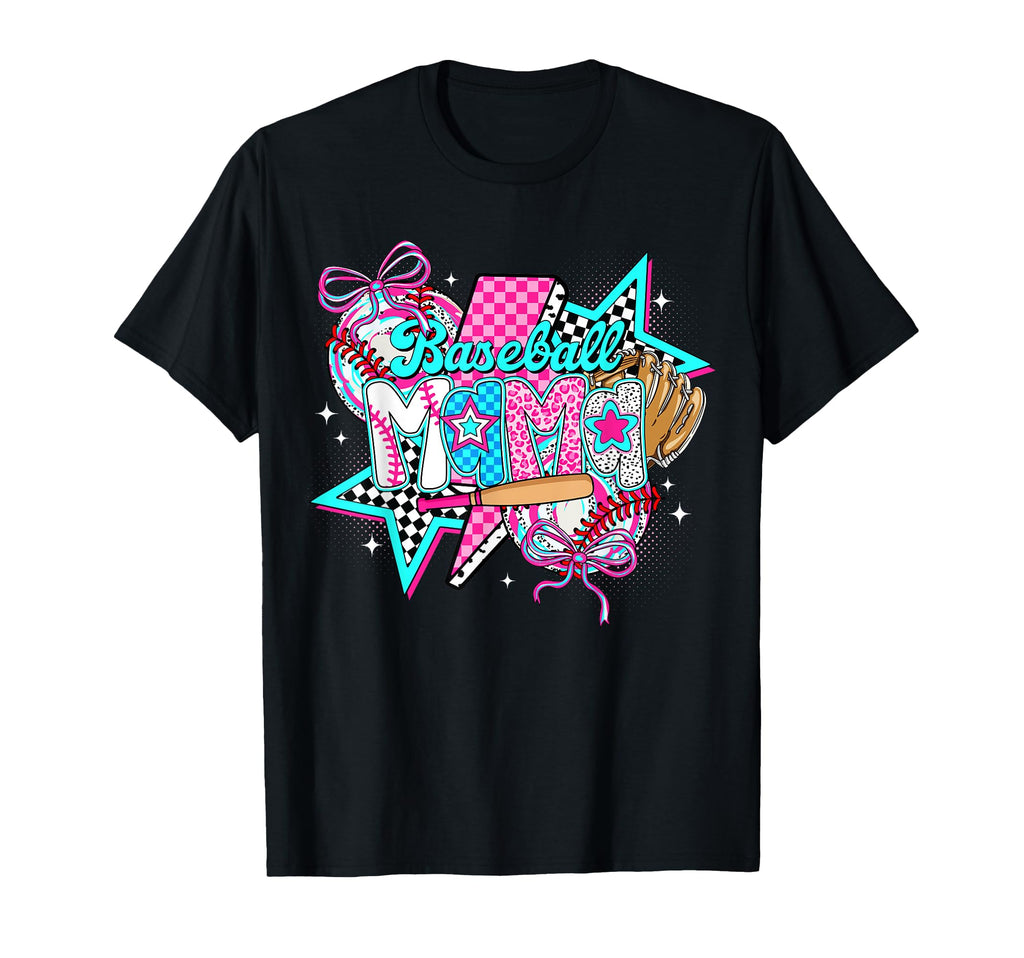 Baseball Mama Baseball Lovers Checkered T-Shirt - Trendy Graphic Men Women - T-Shirt, Sweatshirt, Hoodie