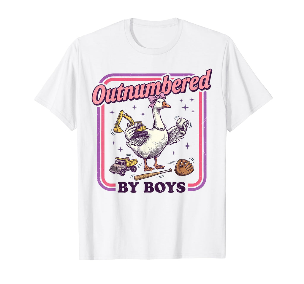 Outnumbered Mothers Day Funny T-Shirt - Casual Everyday Wear for Adults - T-Shirt, Sweatshirt, Hoodie