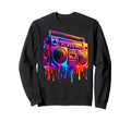 Dripping Paint Boombox Old School 80S Sweatshirt - Custom Art Print Unisex - T-Shirt, Sweatshirt, Hoodie