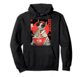 Cat Ramen Cyberpunk Aesthetic Futuristic Hoodie - Graphic Print for Adults - T-Shirt, Sweatshirt, Hoodie