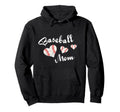 Baseball Mom Baseball Mom Hearts Hoodie - Unique Graphic Unisex - T-Shirt, Sweatshirt, Hoodie