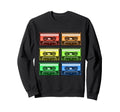 Rainbow Cassette Tapes Colorful Sweatshirt - Unique Graphic Men Women - T-Shirt, Sweatshirt, Hoodie