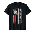 Baseball Dad American Flag Patriotic T-Shirt - Casual Everyday Wear Unisex - T-Shirt, Sweatshirt, Hoodie