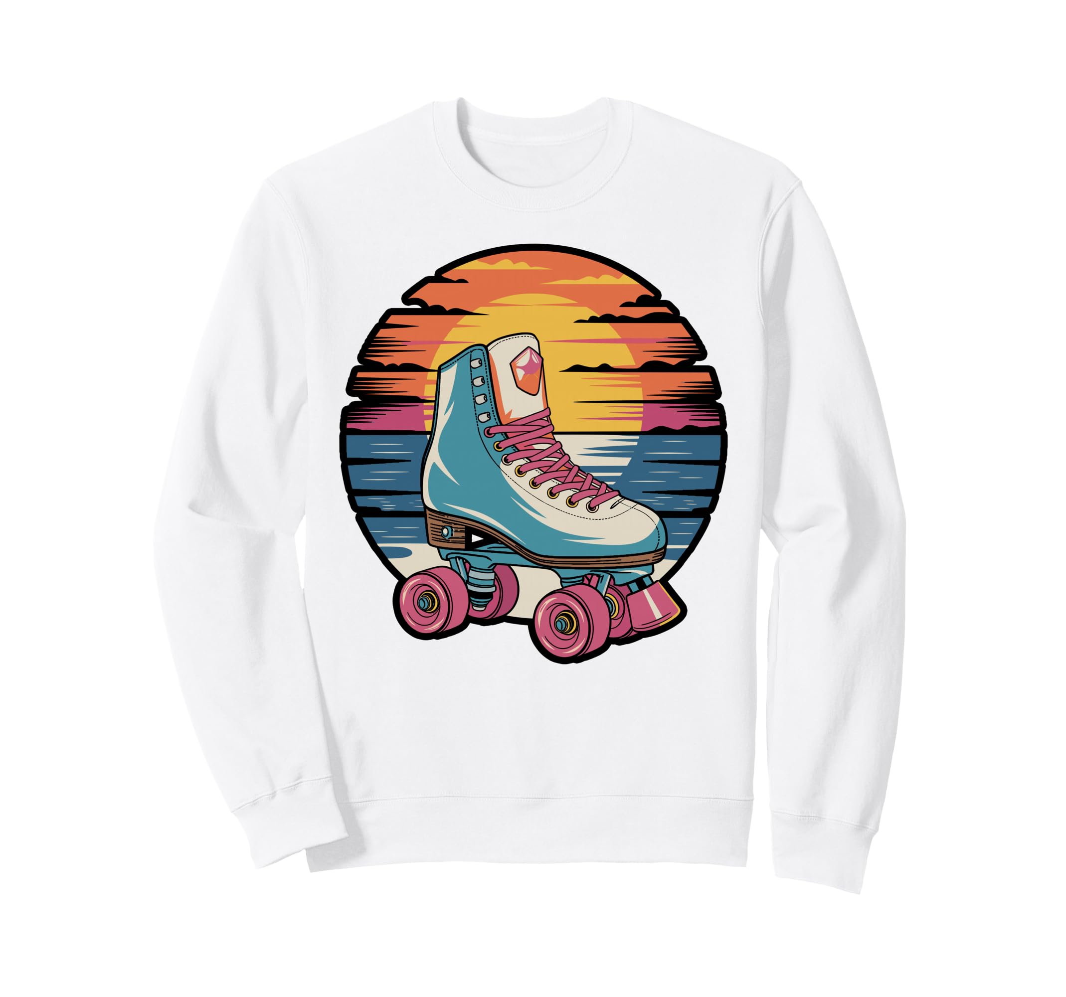 Colorful Roller Skate Lineup Sweatshirt - Novelty Apparel Men Women - T-Shirt, Sweatshirt, Hoodie