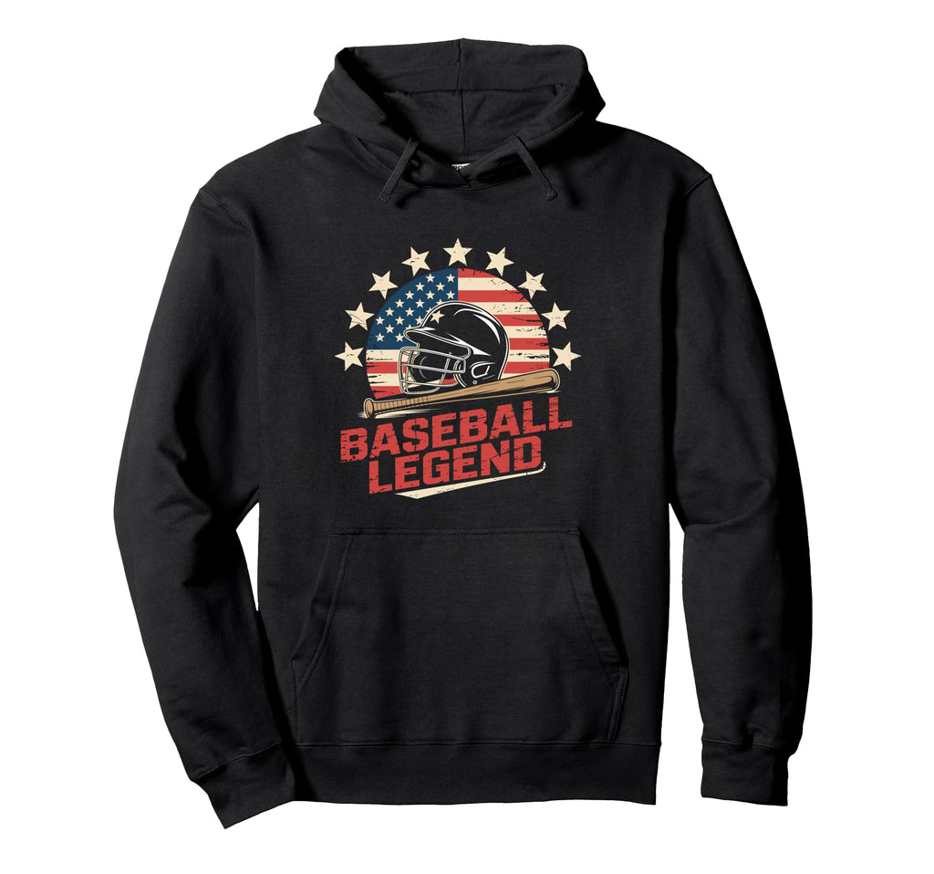 Funny Baseball Dad Usa Flag Hoodie - Unique Graphic for Adults - T-Shirt, Sweatshirt, Hoodie