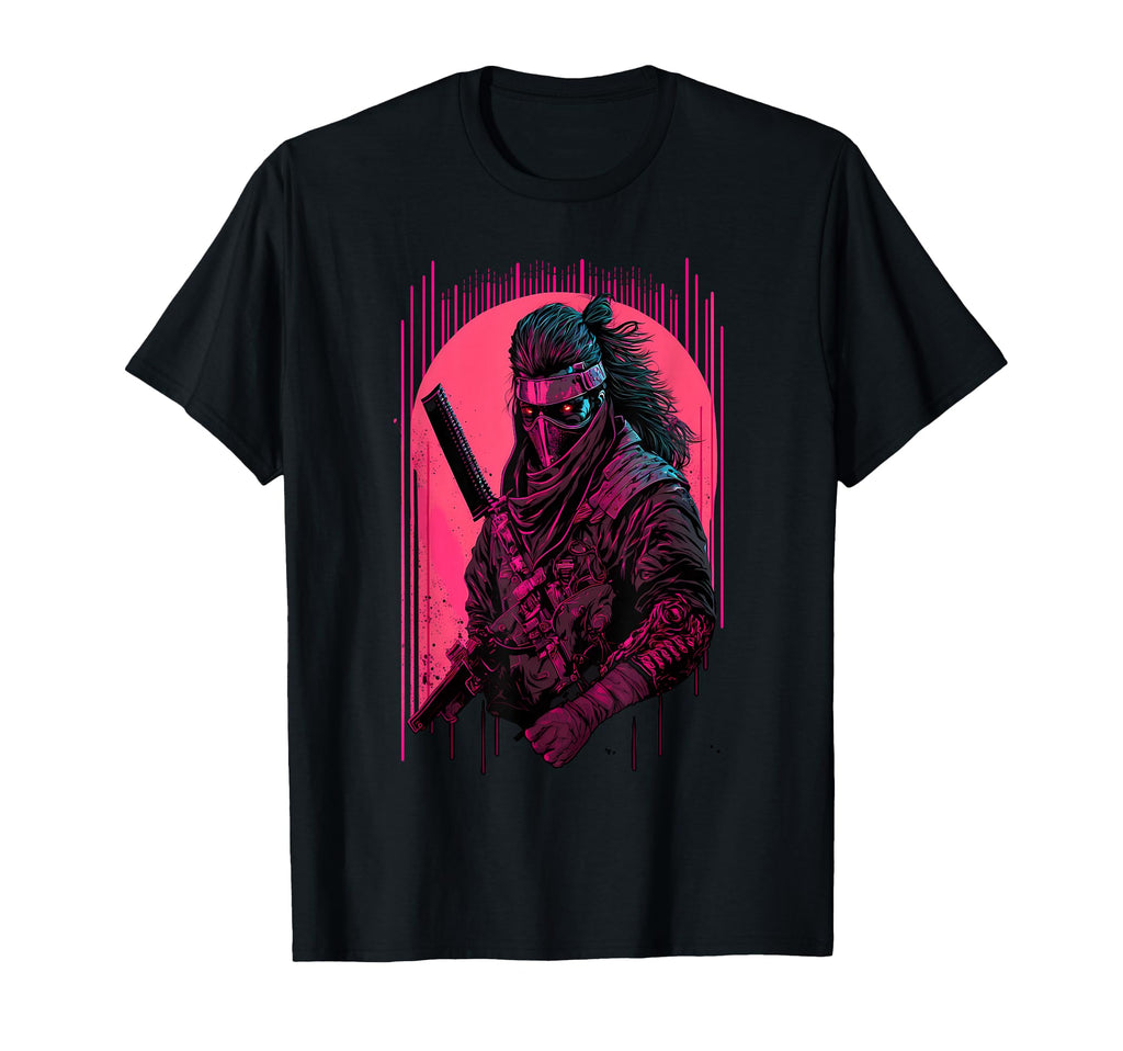 Cyberpunk Samurai Japanese Vaporwave T-Shirt - Unique Graphic Men Women - T-Shirt, Sweatshirt, Hoodie