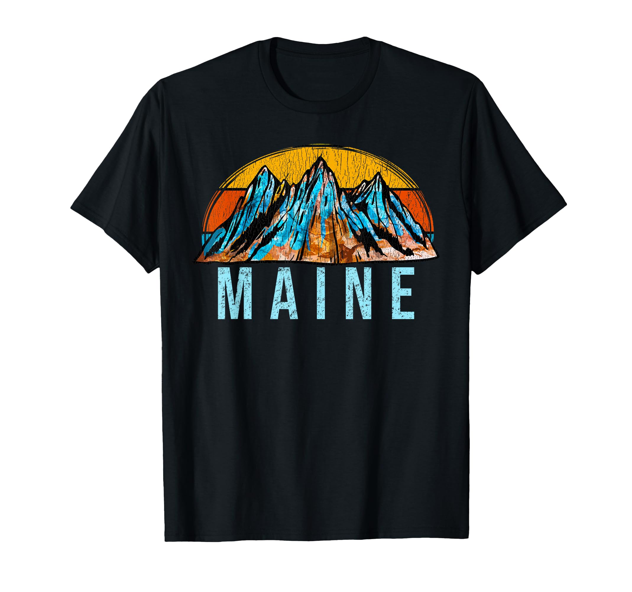Maine Mountains Distressed T-Shirt - Aesthetic Graphic Unisex - T-Shirt, Sweatshirt, Hoodie
