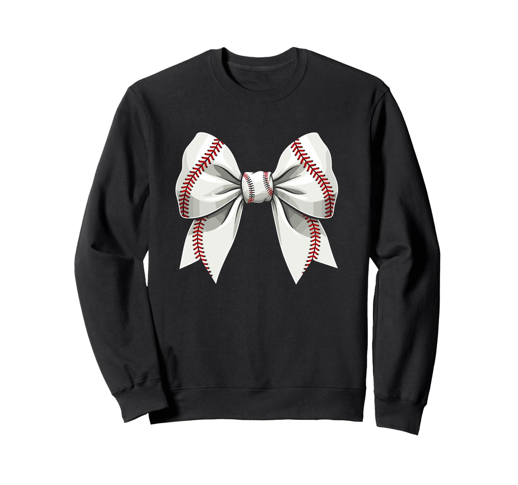 Baseball Coquette Bow Baseball Sweatshirt - Aesthetic Graphic Men Women - T-Shirt, Sweatshirt, Hoodie