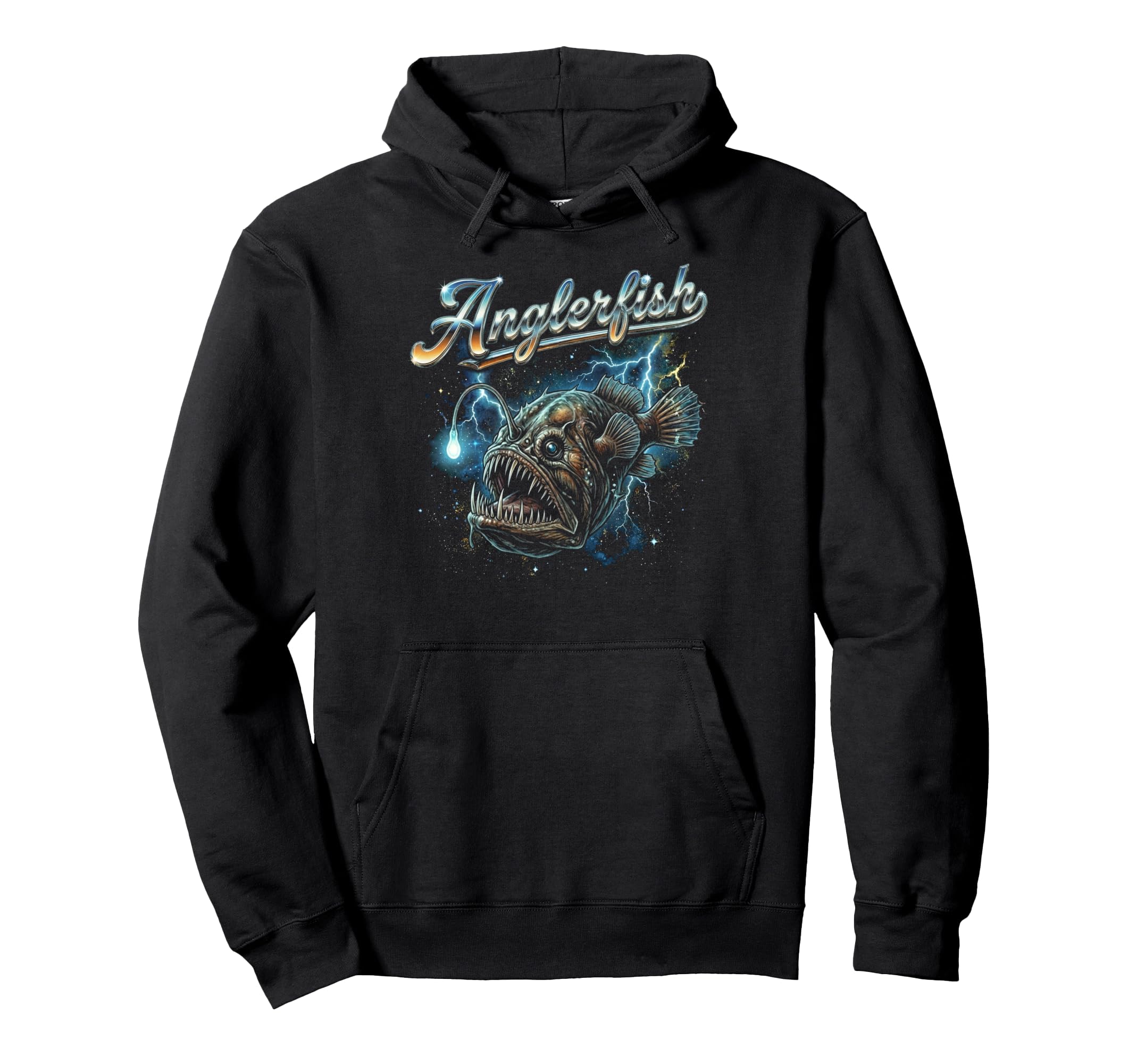 Anglerfish 90S Deep Sea Monster 80S Hoodie - Graphic Print Unisex - T-Shirt, Sweatshirt, Hoodie