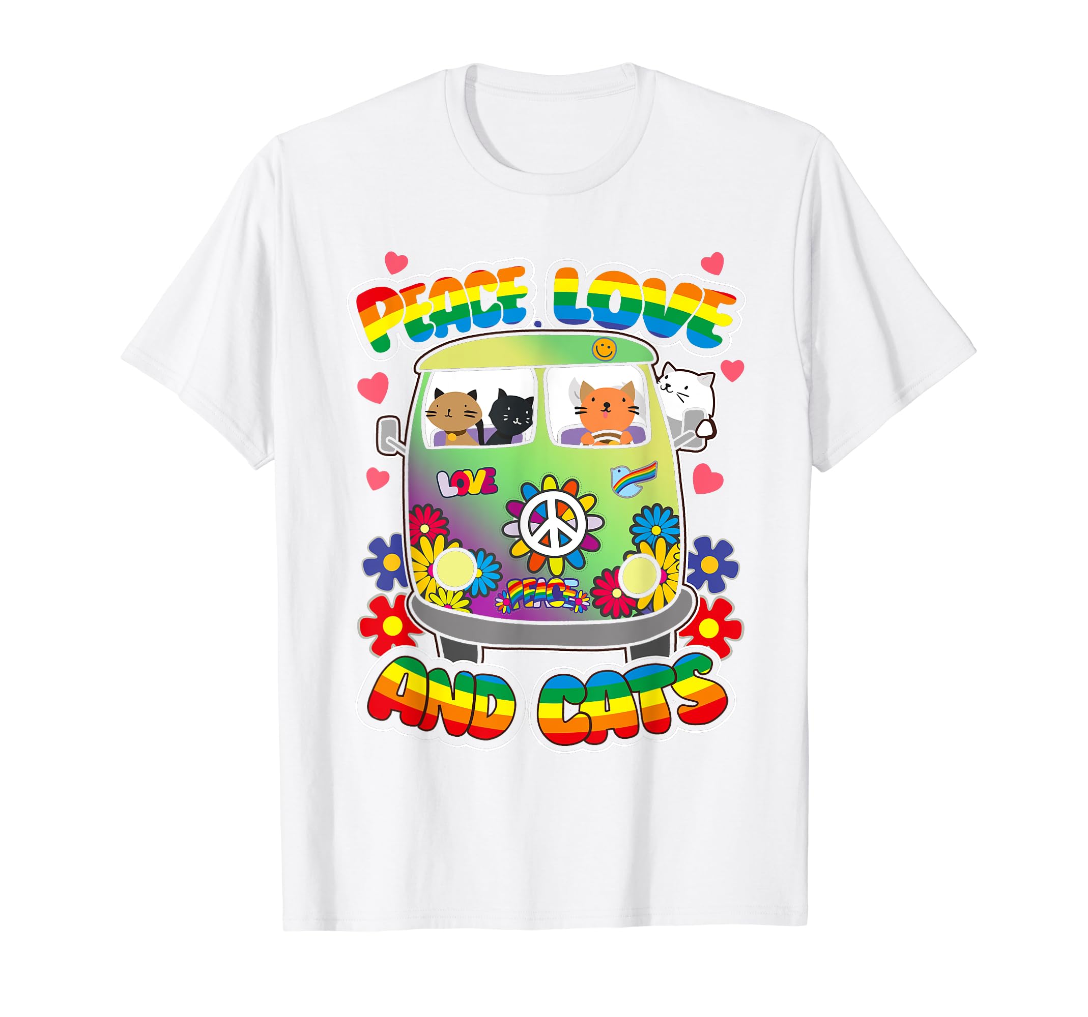 Peace Love And Cats Kitty Feline T-Shirt - Streetwear Style Men Women - T-Shirt, Sweatshirt, Hoodie