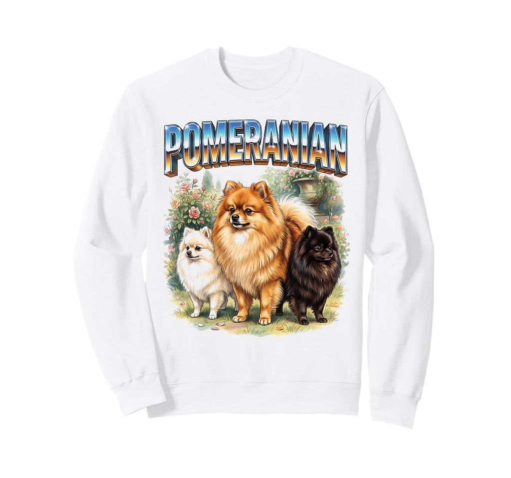 Pomeranian 90S Dog Lover 80S Sweatshirt - Aesthetic Graphic Unisex - T-Shirt, Sweatshirt, Hoodie