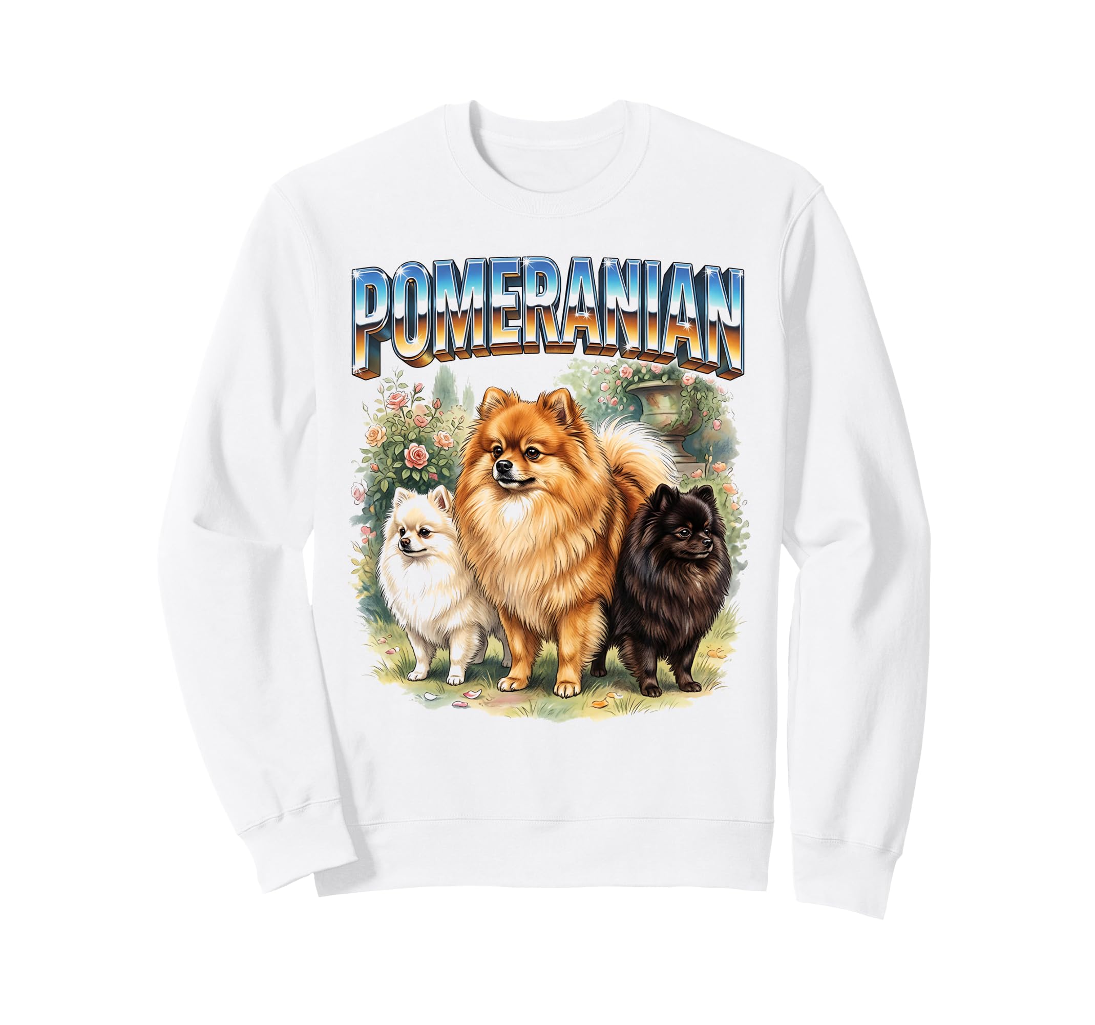 Pomeranian 90S Dog Lover 80S Sweatshirt - Aesthetic Graphic Unisex - T-Shirt, Sweatshirt, Hoodie