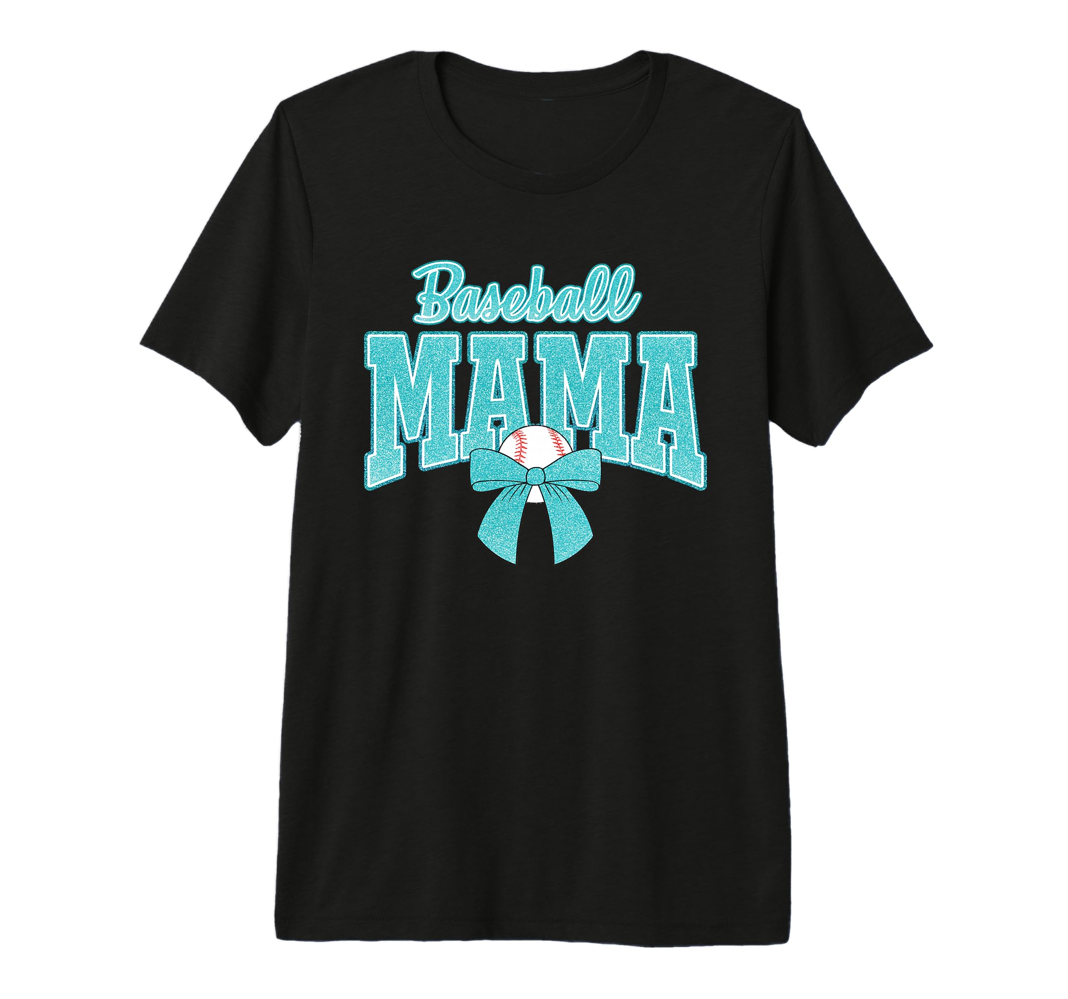 Baseball Mama Sports Bow Ball Game Day T-Shirt - Trendy Graphic for Adults - T-Shirt, Sweatshirt, Hoodie