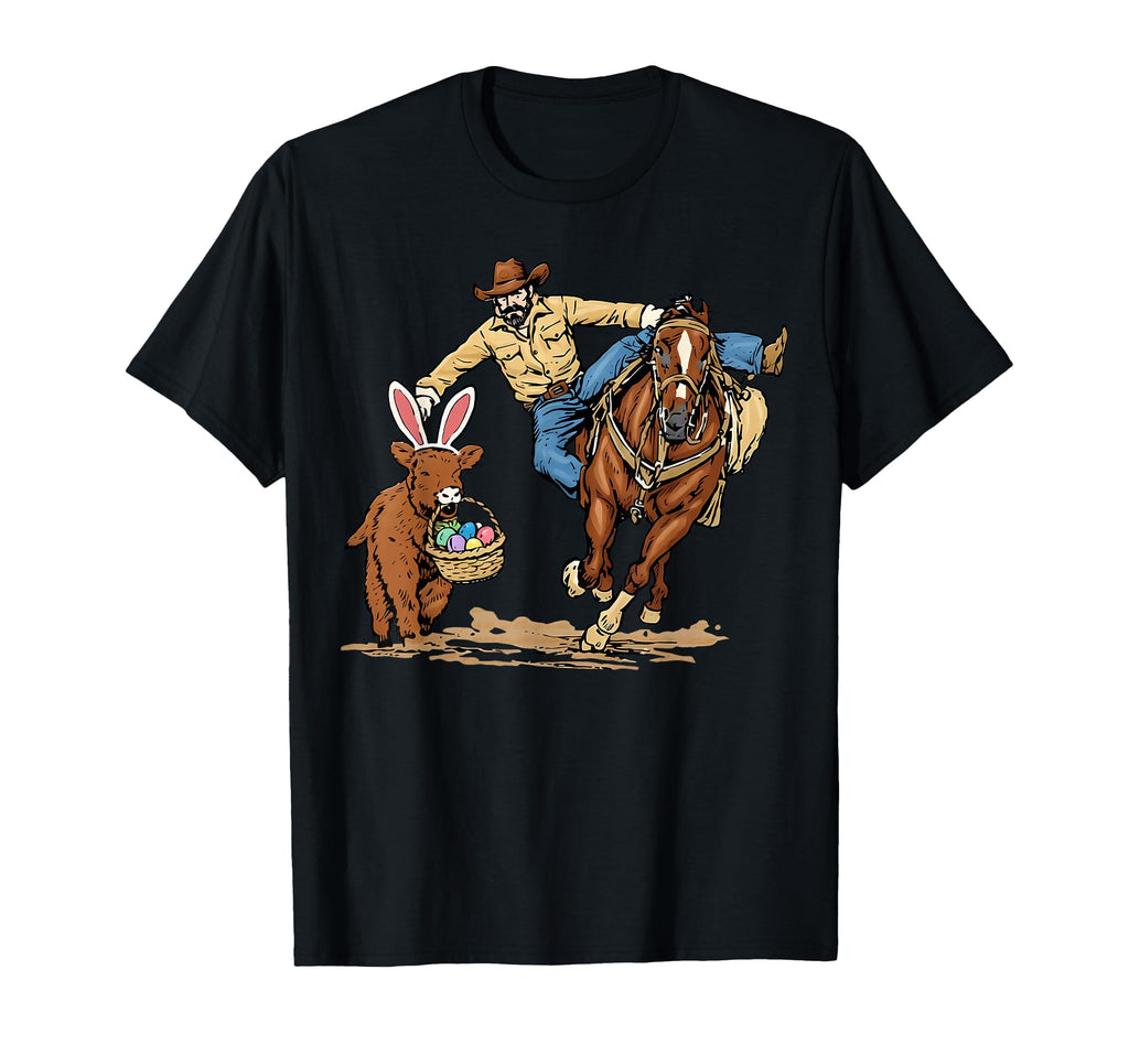 Easter Cowboy Rodeo Bunny Ears Egg T-Shirt - Graphic Print for Adults - T-Shirt, Sweatshirt, Hoodie