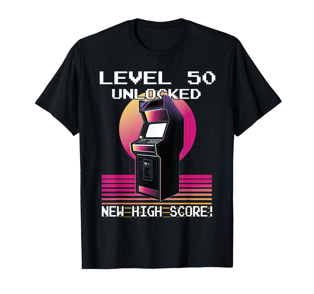 Level 50 Unlocked Gamer 50Th T-Shirt - Aesthetic Graphic for Adults - T-Shirt, Sweatshirt, Hoodie