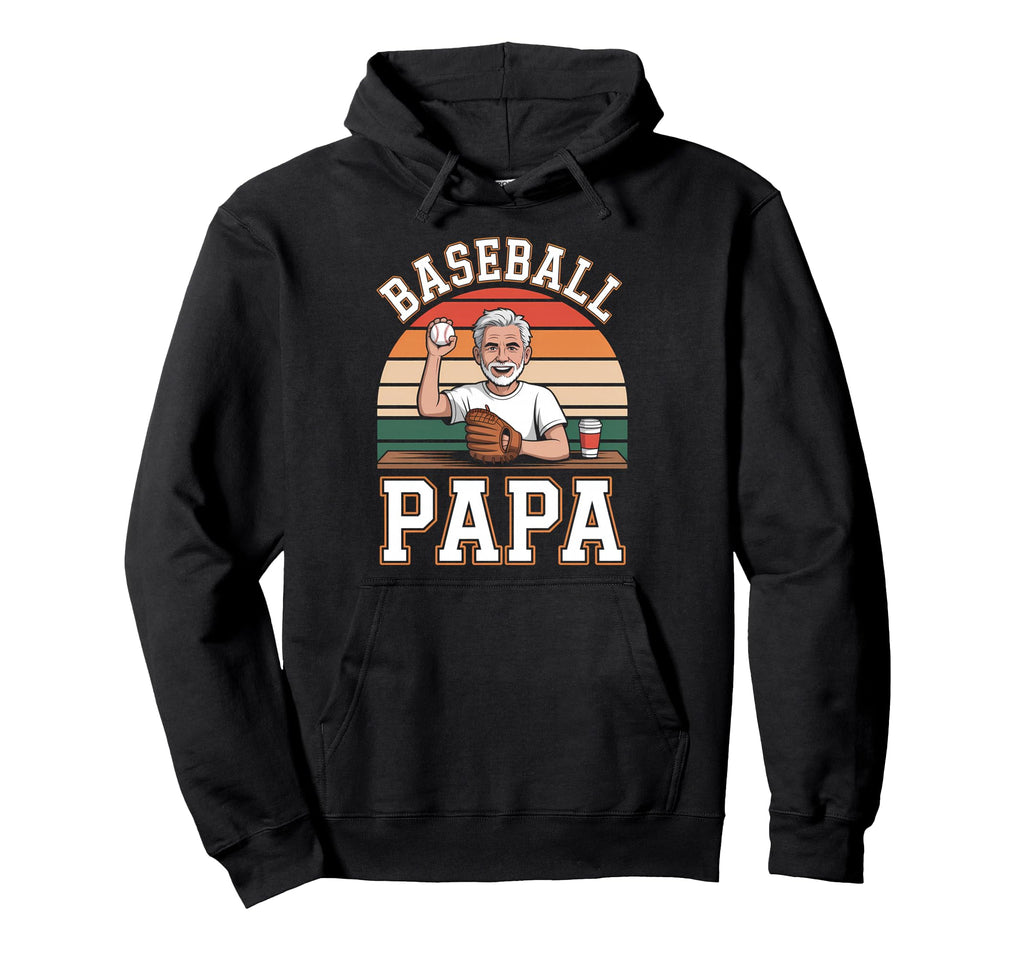 Funny Dad Shirts Baseball Papa Hoodie - Fun Novelty Design for Adults - T-Shirt, Sweatshirt, Hoodie