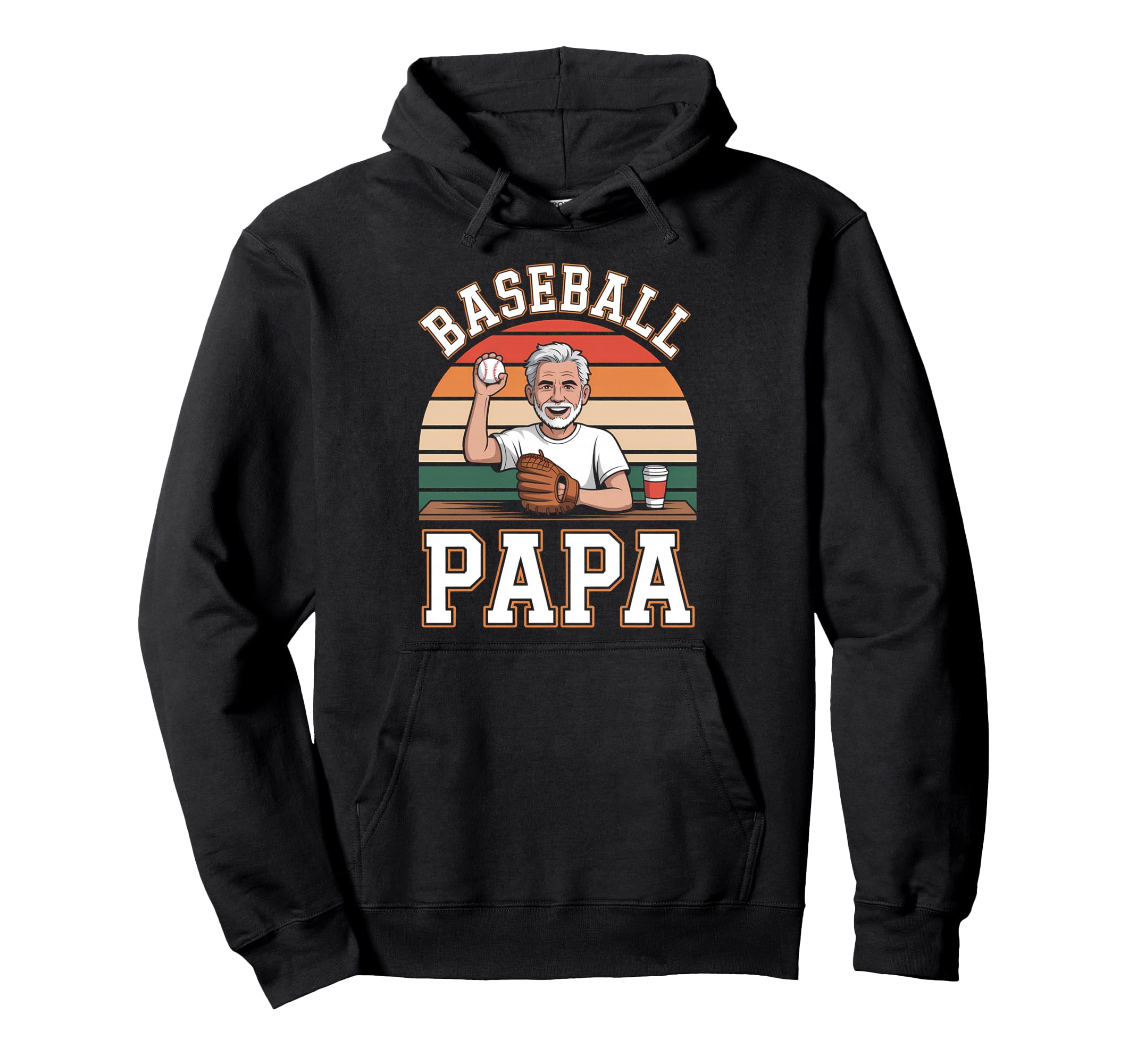 Funny Dad Shirts Baseball Papa Hoodie - Fun Novelty Design for Adults - T-Shirt, Sweatshirt, Hoodie