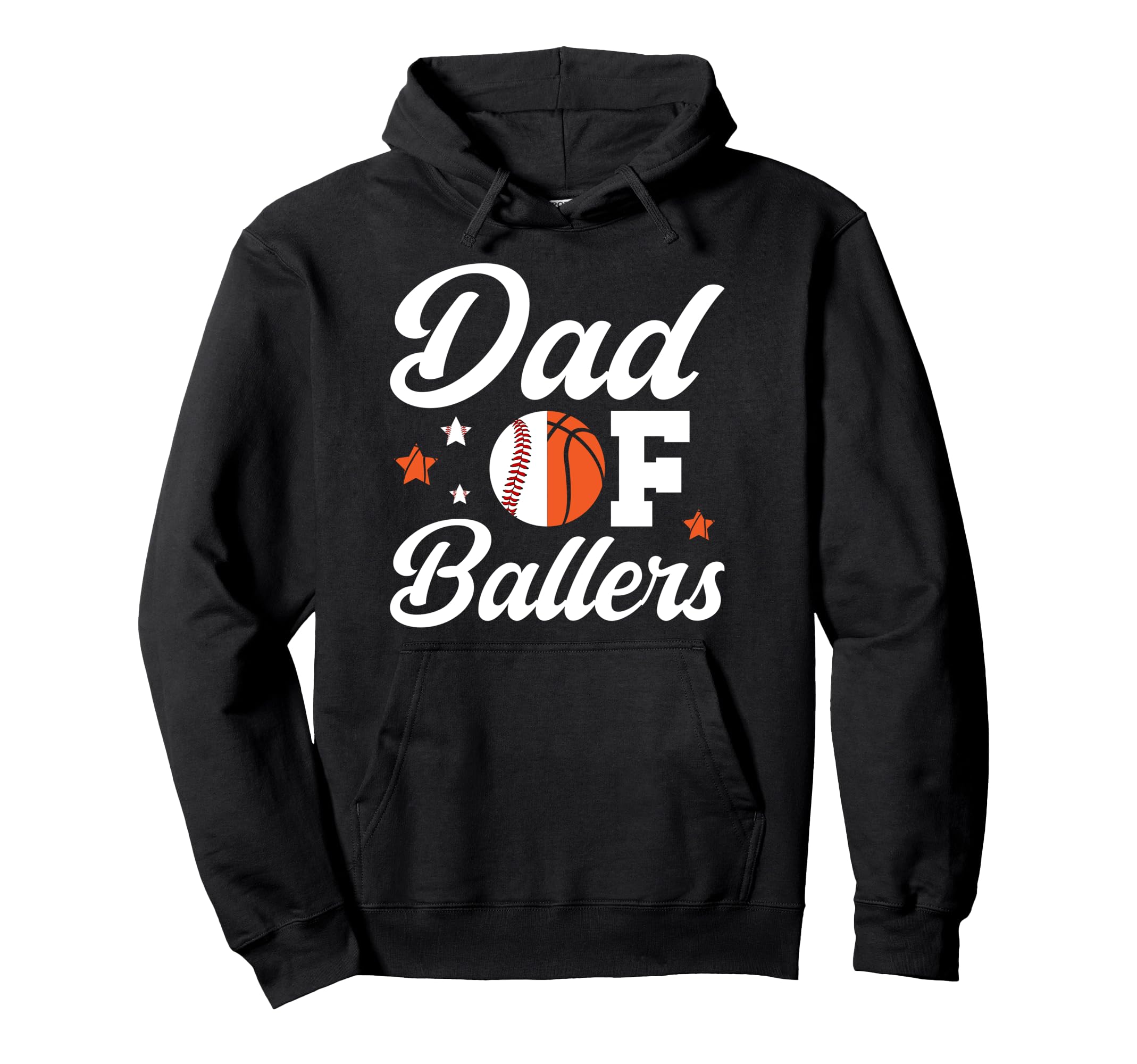 Dad Ballers Basketball Baseball Hoodie - Casual Everyday Wear for Adults - T-Shirt, Sweatshirt, Hoodie