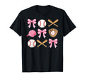 Coquette Bow Baseball Mom Game Day T-Shirt - Novelty Apparel Men Women - T-Shirt, Sweatshirt, Hoodie