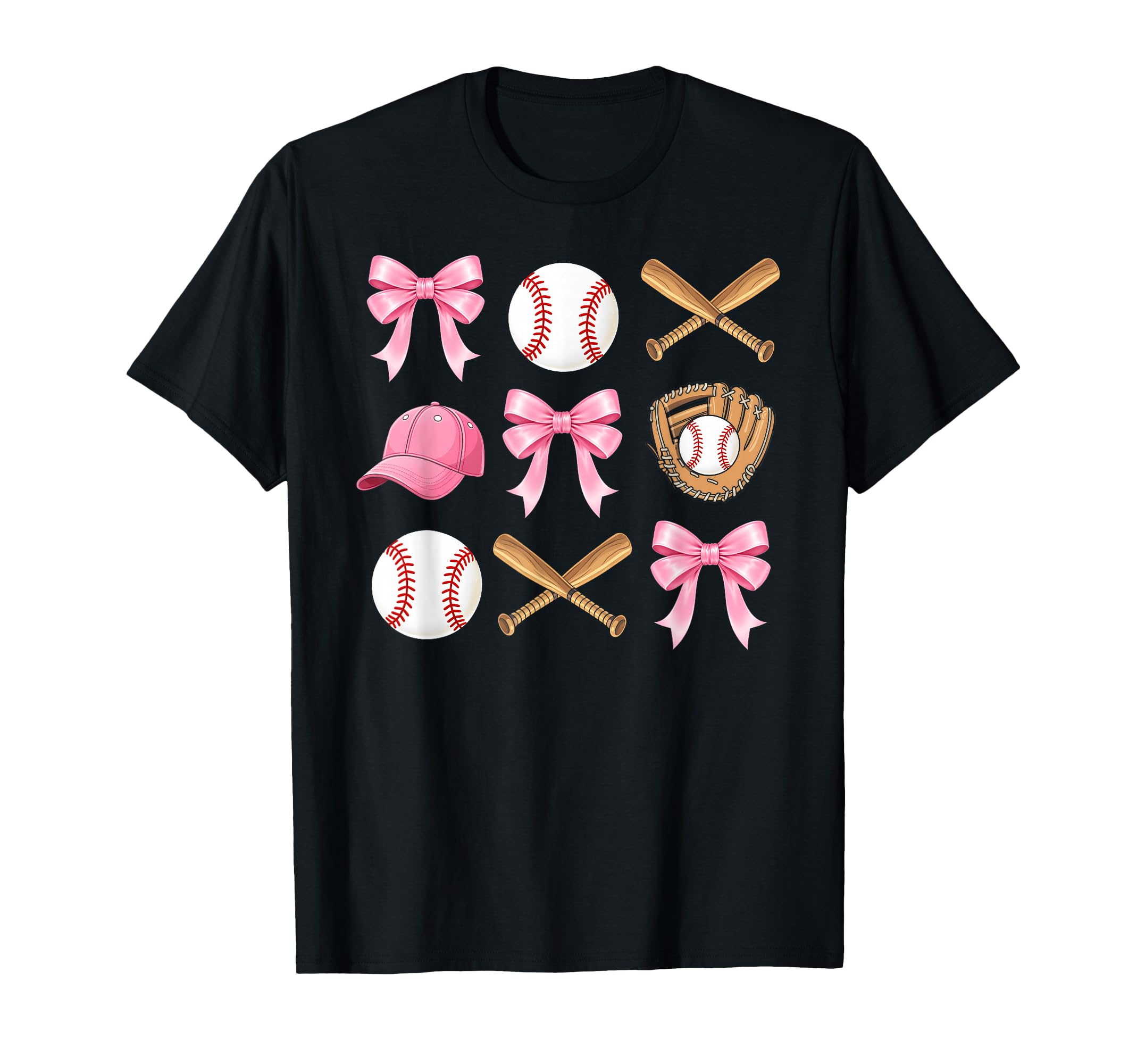 Coquette Bow Baseball Mom Game Day T-Shirt - Novelty Apparel Men Women - T-Shirt, Sweatshirt, Hoodie