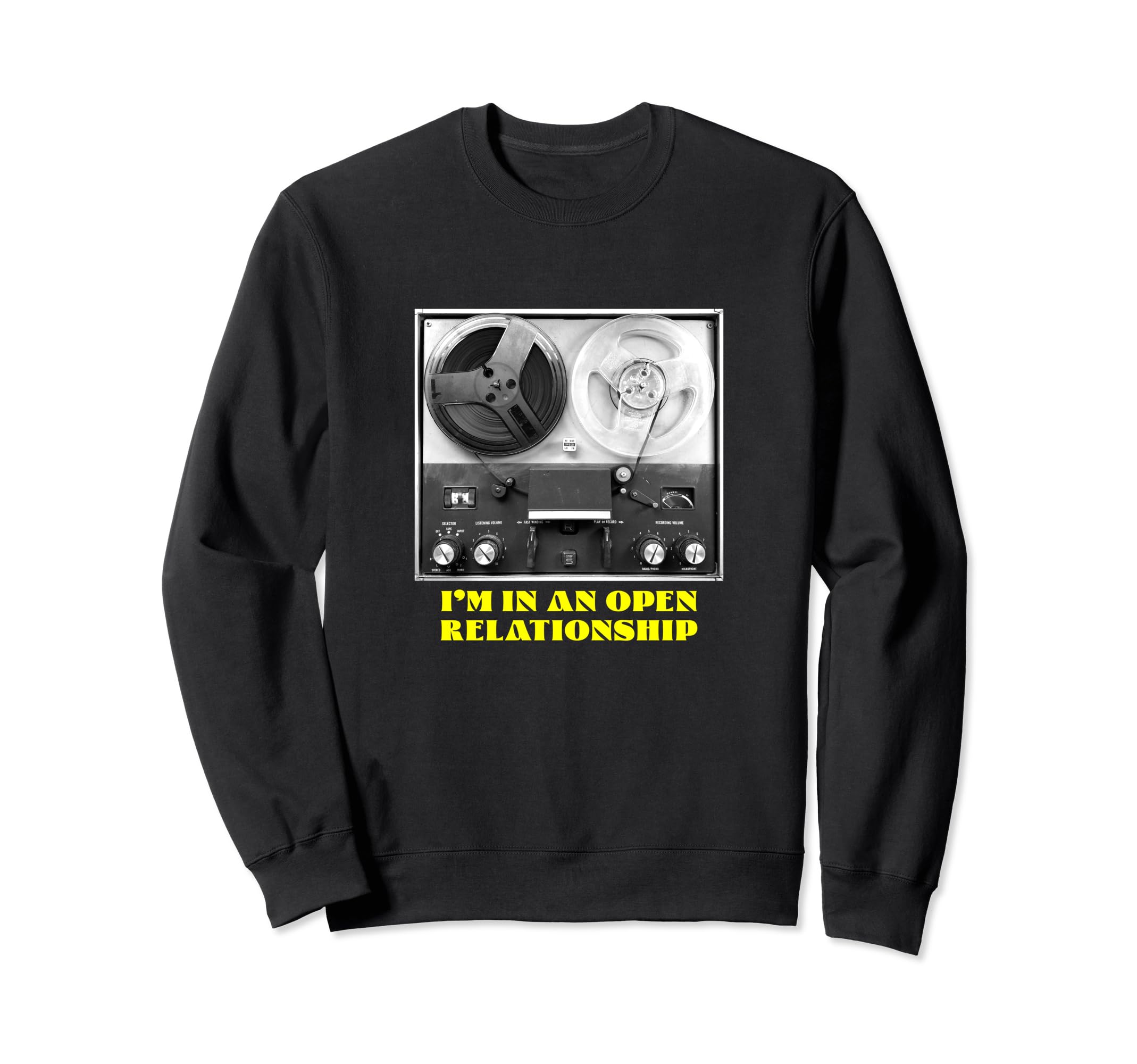 Open Reel Cassette Analog Tape Sweatshirt - Minimalist Print for Adults - T-Shirt, Sweatshirt, Hoodie