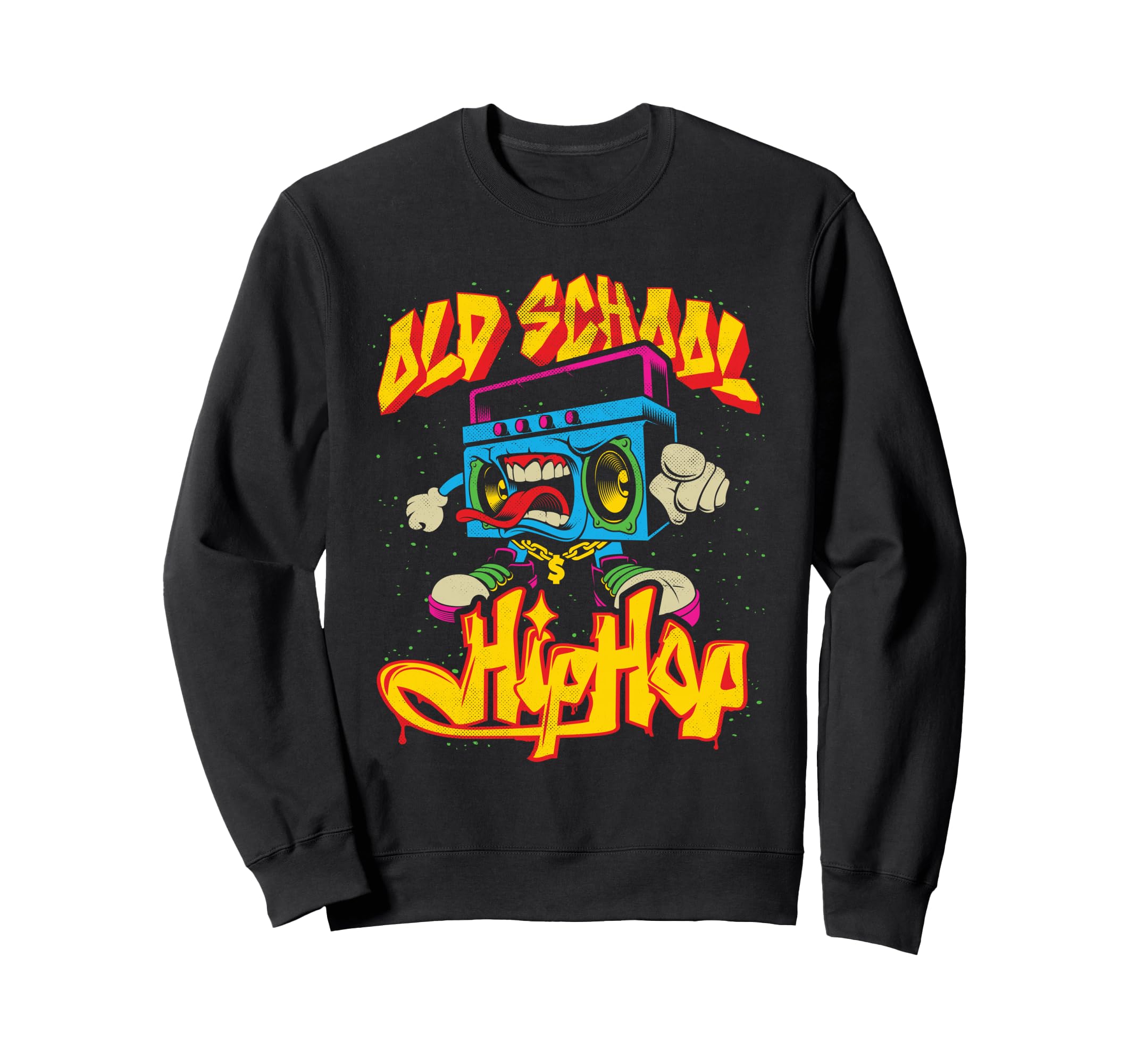 Old School Hip Hop Boombox Graffiti Sweatshirt - Custom Art Print Unisex - T-Shirt, Sweatshirt, Hoodie