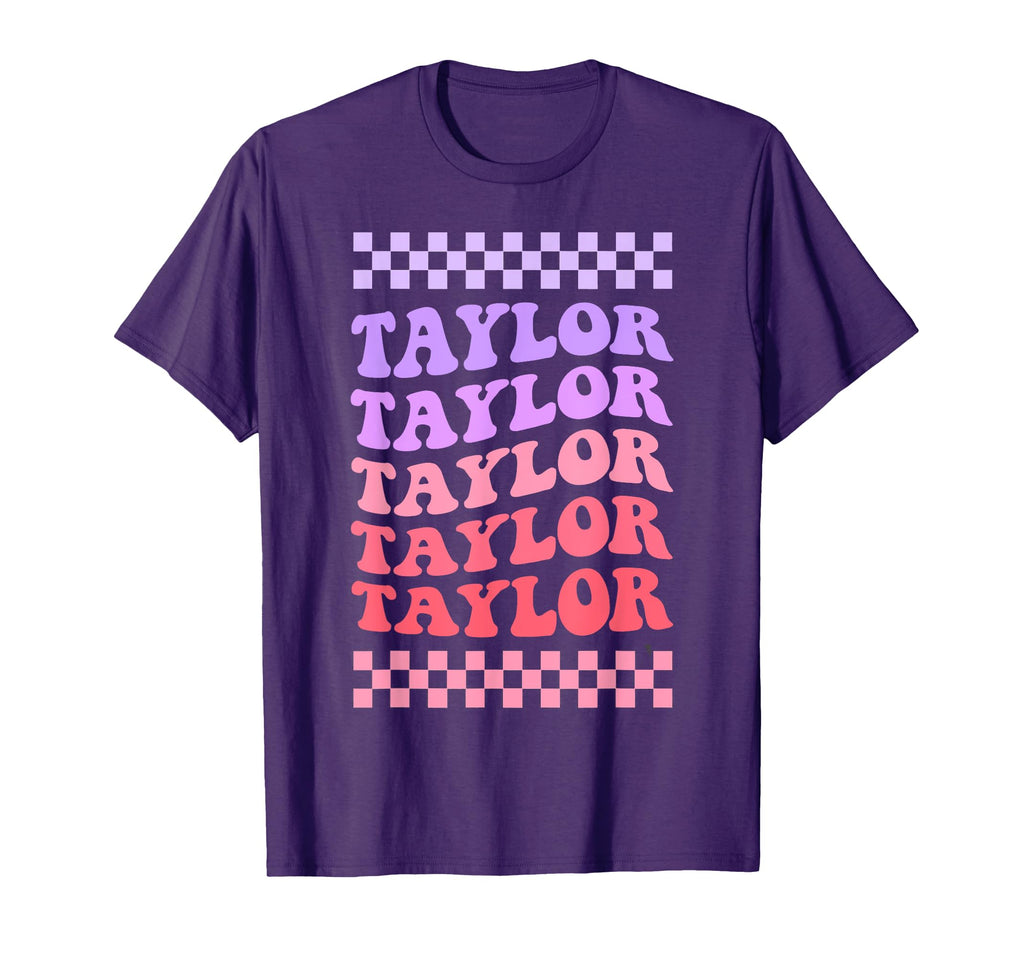 Taylor First Name Personalized Groovy T-Shirt - Novelty Apparel Men Women - T-Shirt, Sweatshirt, Hoodie