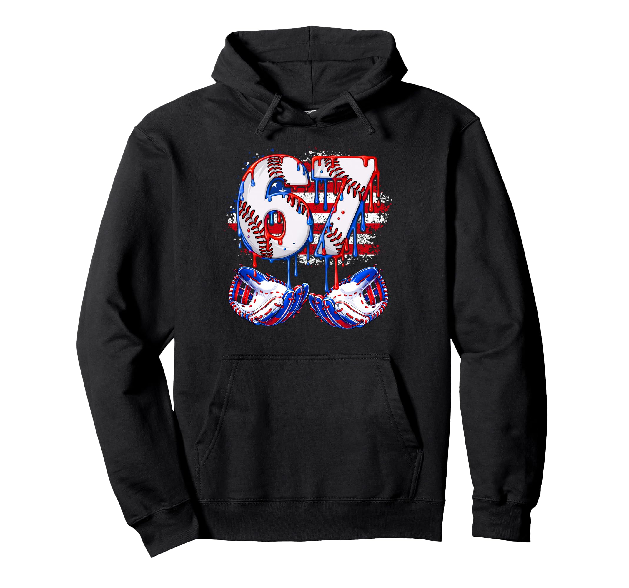 4Th July 67 Meme Six Seven Baseball Hoodie - Fun Novelty Design Men Women - T-Shirt, Sweatshirt, Hoodie