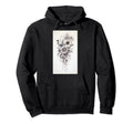 Boho Flowers Black And White Sketch Art Hoodie - Unique Graphic Men Women - T-Shirt, Sweatshirt, Hoodie