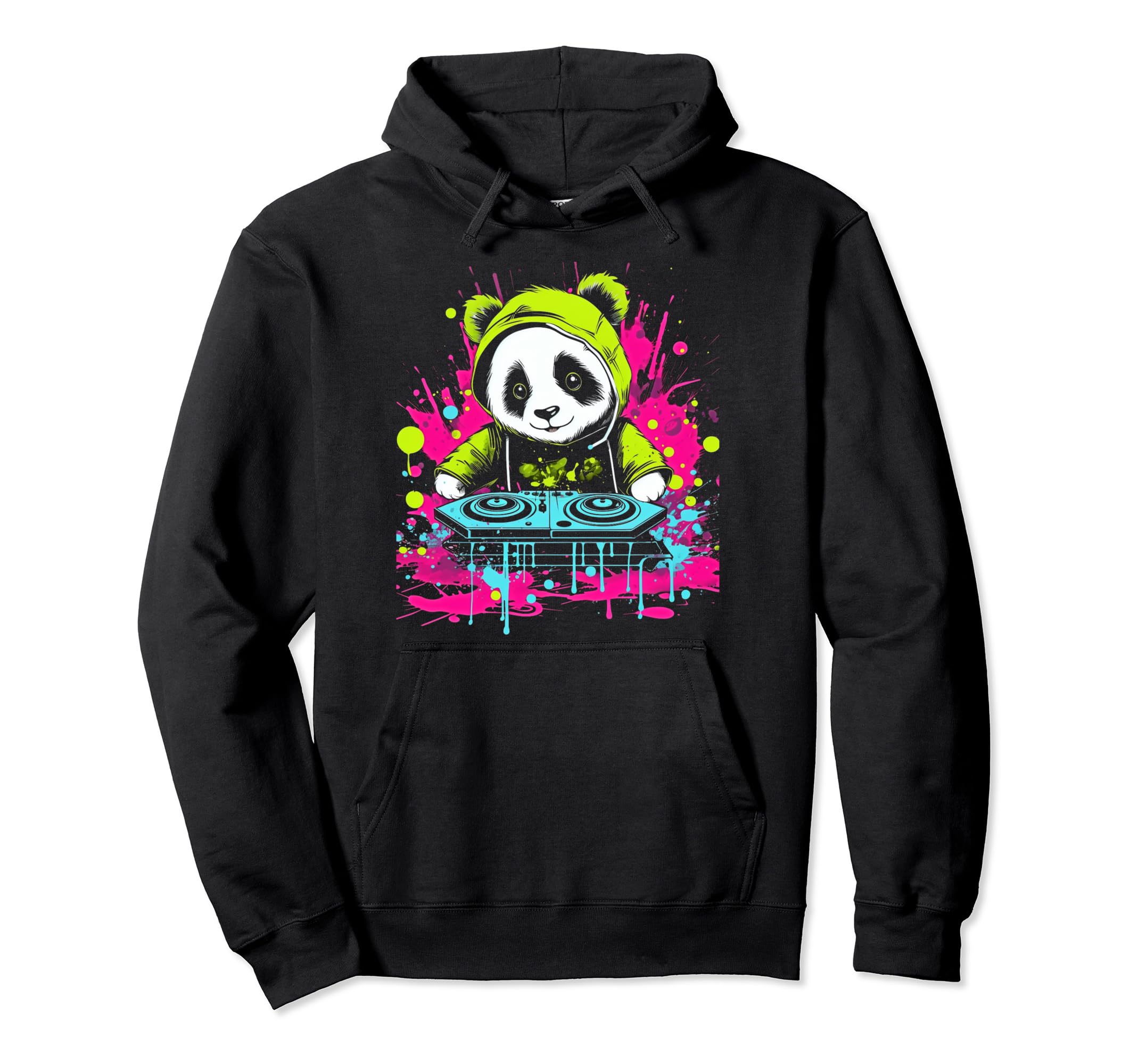 Kawaii Panda Dj Japanese Edm Y2K Aesthetic Hoodie - Unique Graphic Unisex - T-Shirt, Sweatshirt, Hoodie