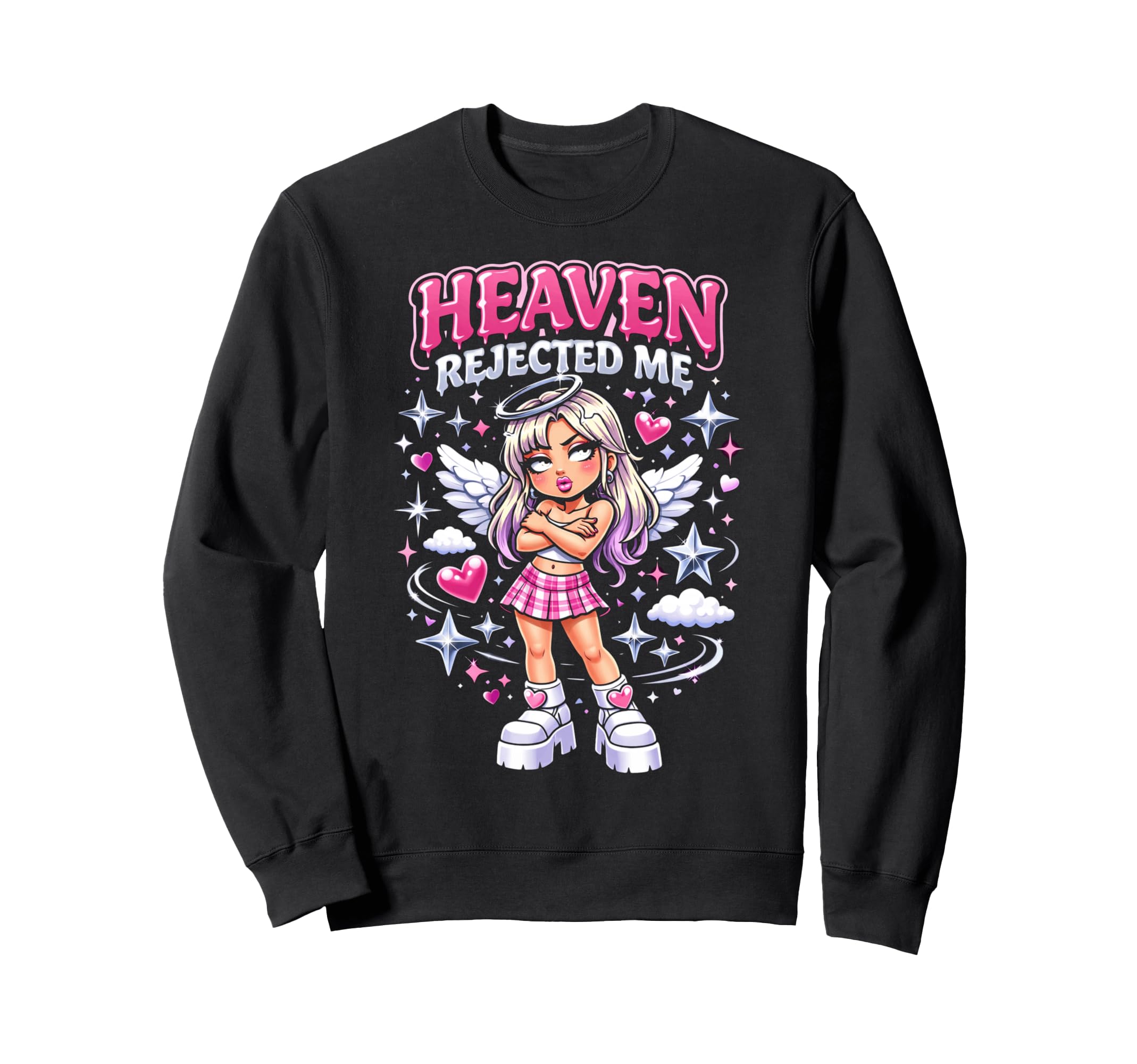 Heaven Rejected Me Bratty Y2K Sweatshirt - Unique Graphic for Adults - T-Shirt, Sweatshirt, Hoodie