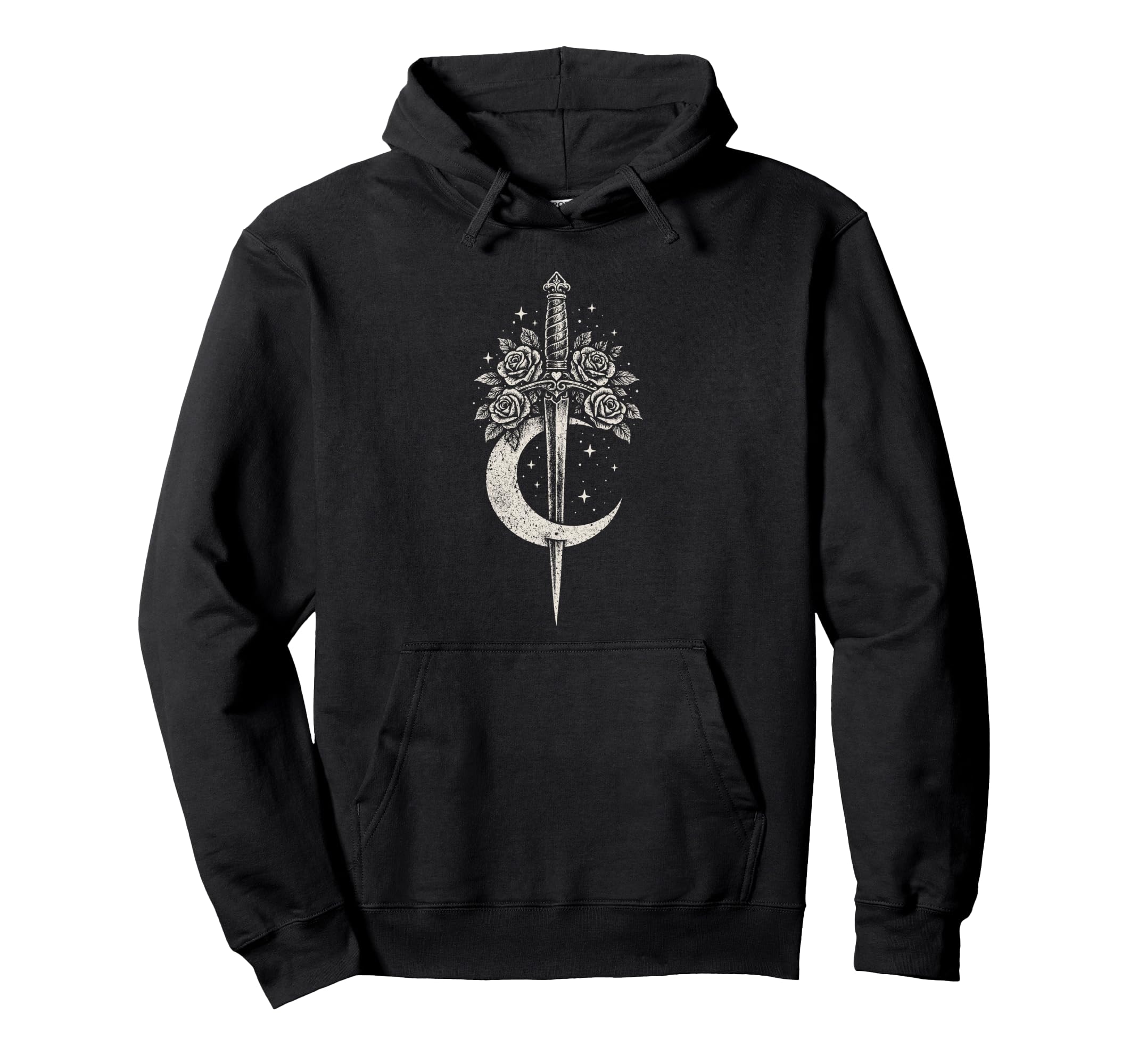 Sword Flowers Moon Romantic Goth Hoodie - Casual Everyday Wear for Adults - T-Shirt, Sweatshirt, Hoodie
