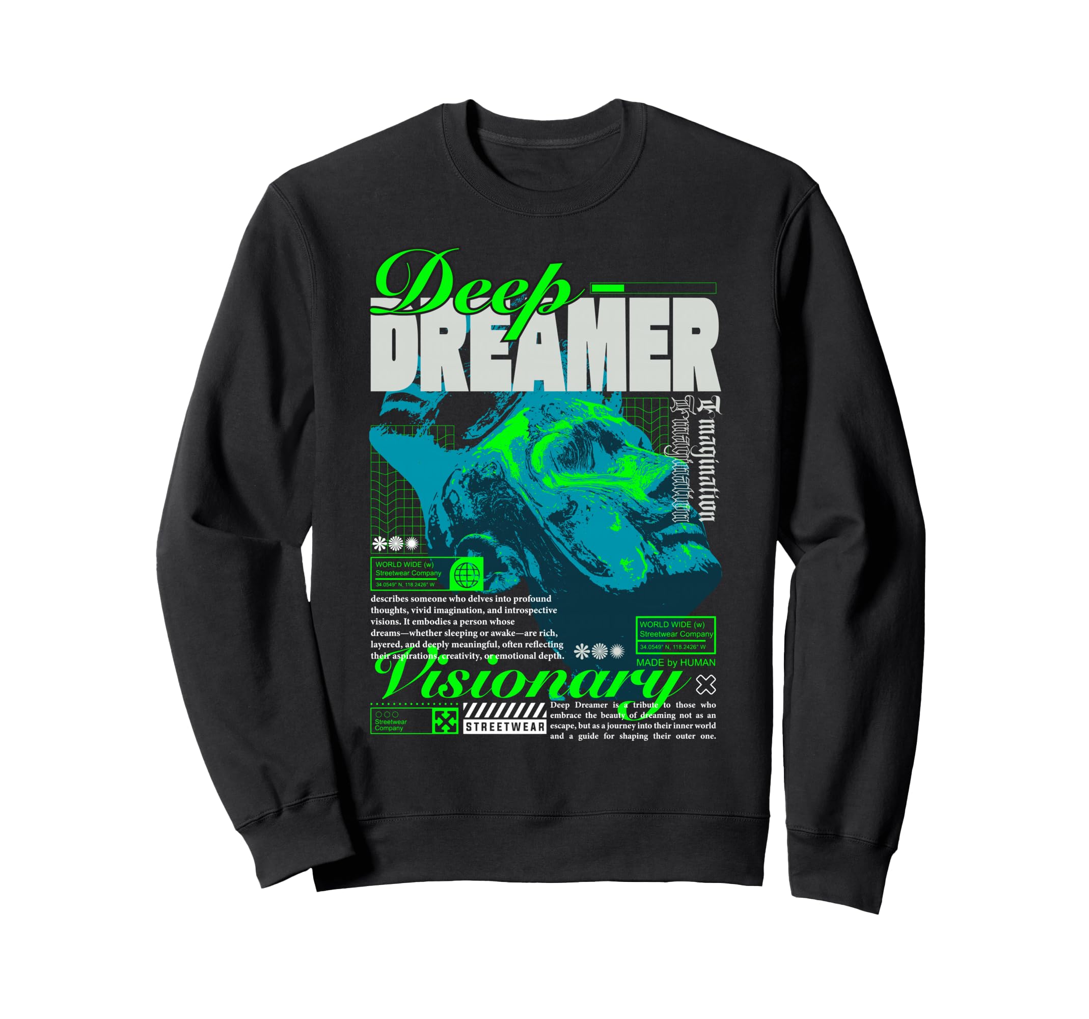 Y2K Dreamer Bold Urban Graffiti Sweatshirt - Novelty Apparel Unisex - T-Shirt, Sweatshirt, Hoodie
