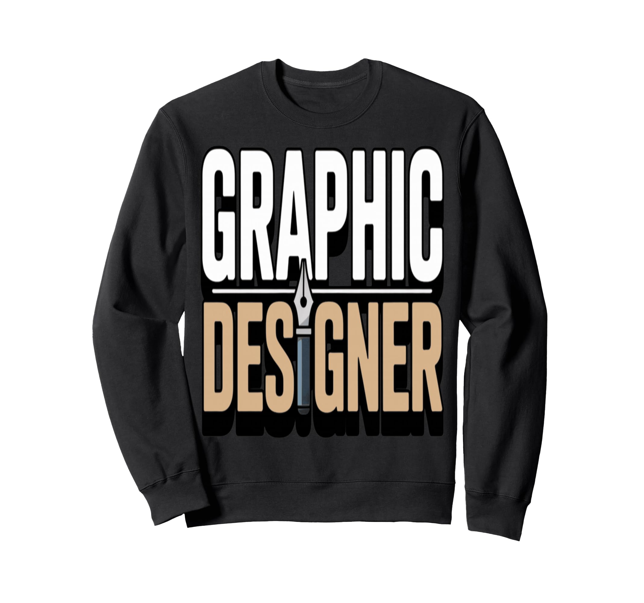 Designer Typography Pen Icon Sweatshirt - Novelty Apparel Unisex - T-Shirt, Sweatshirt, Hoodie