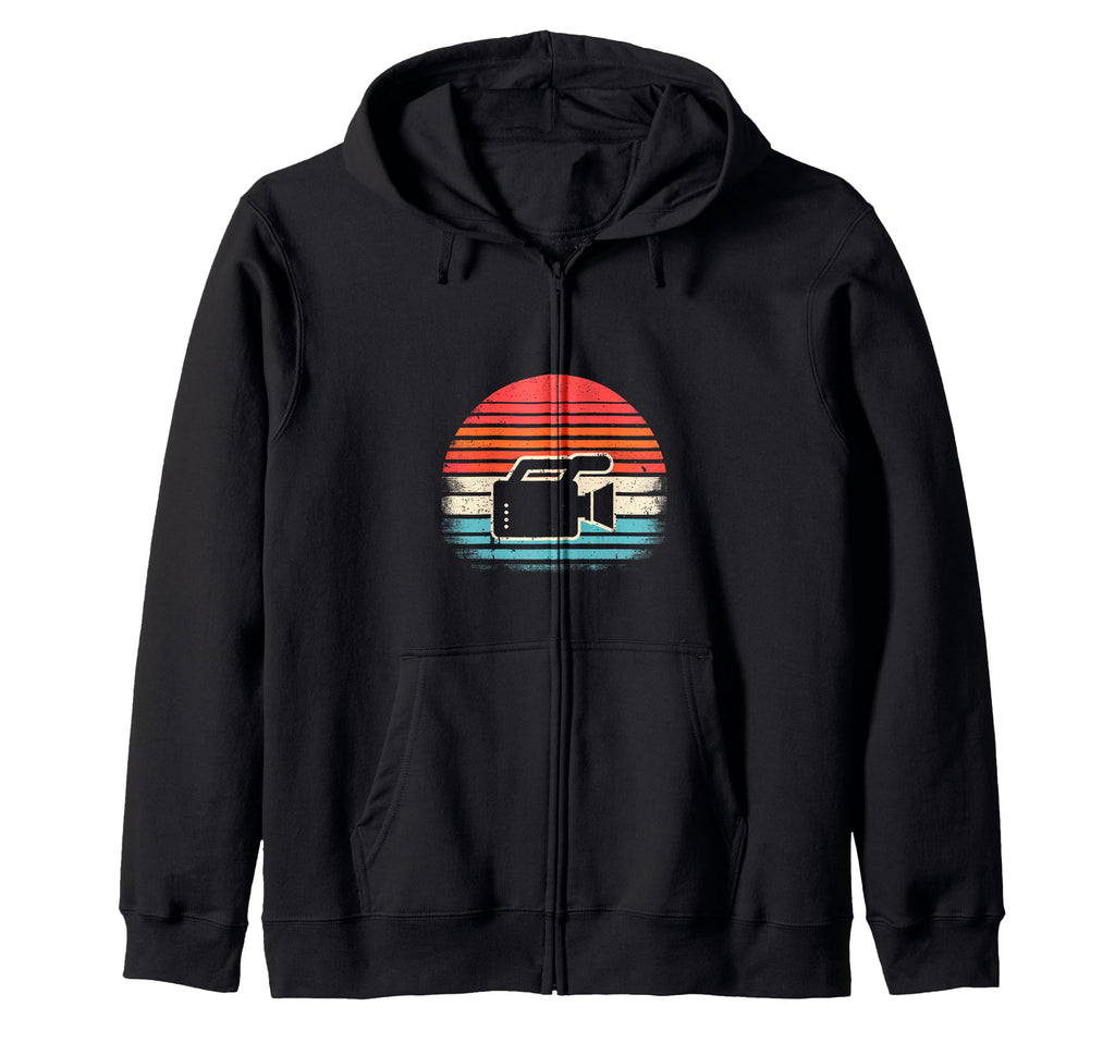 Sunset Video Camera Hoodie - Custom Art Print for Adults - T-Shirt, Sweatshirt, Hoodie