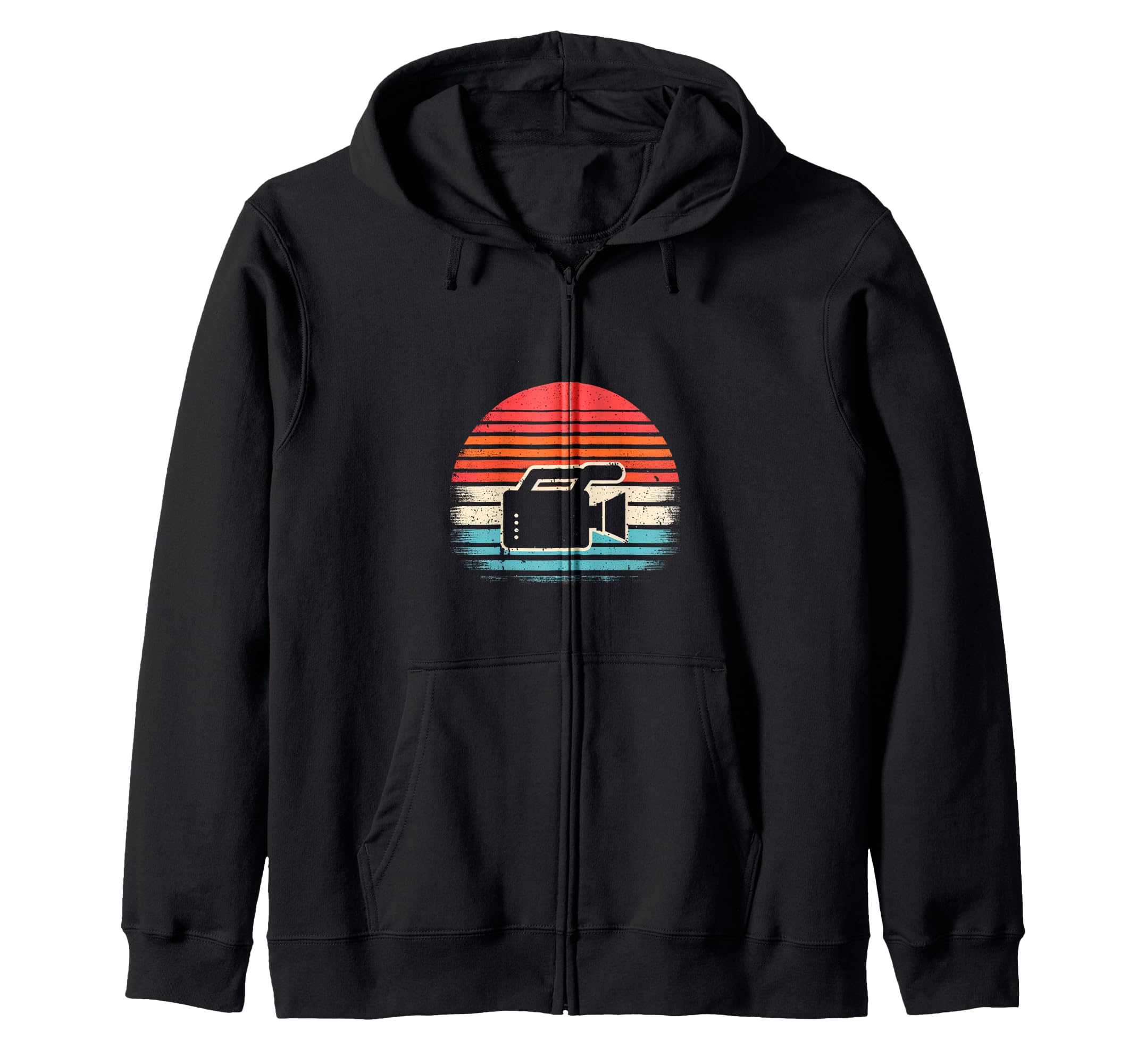 Sunset Video Camera Hoodie - Custom Art Print for Adults - T-Shirt, Sweatshirt, Hoodie