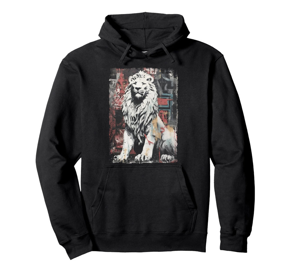 Aesthetic Streetwear Lion Hoodie - Minimalist Print for Adults - T-Shirt, Sweatshirt, Hoodie