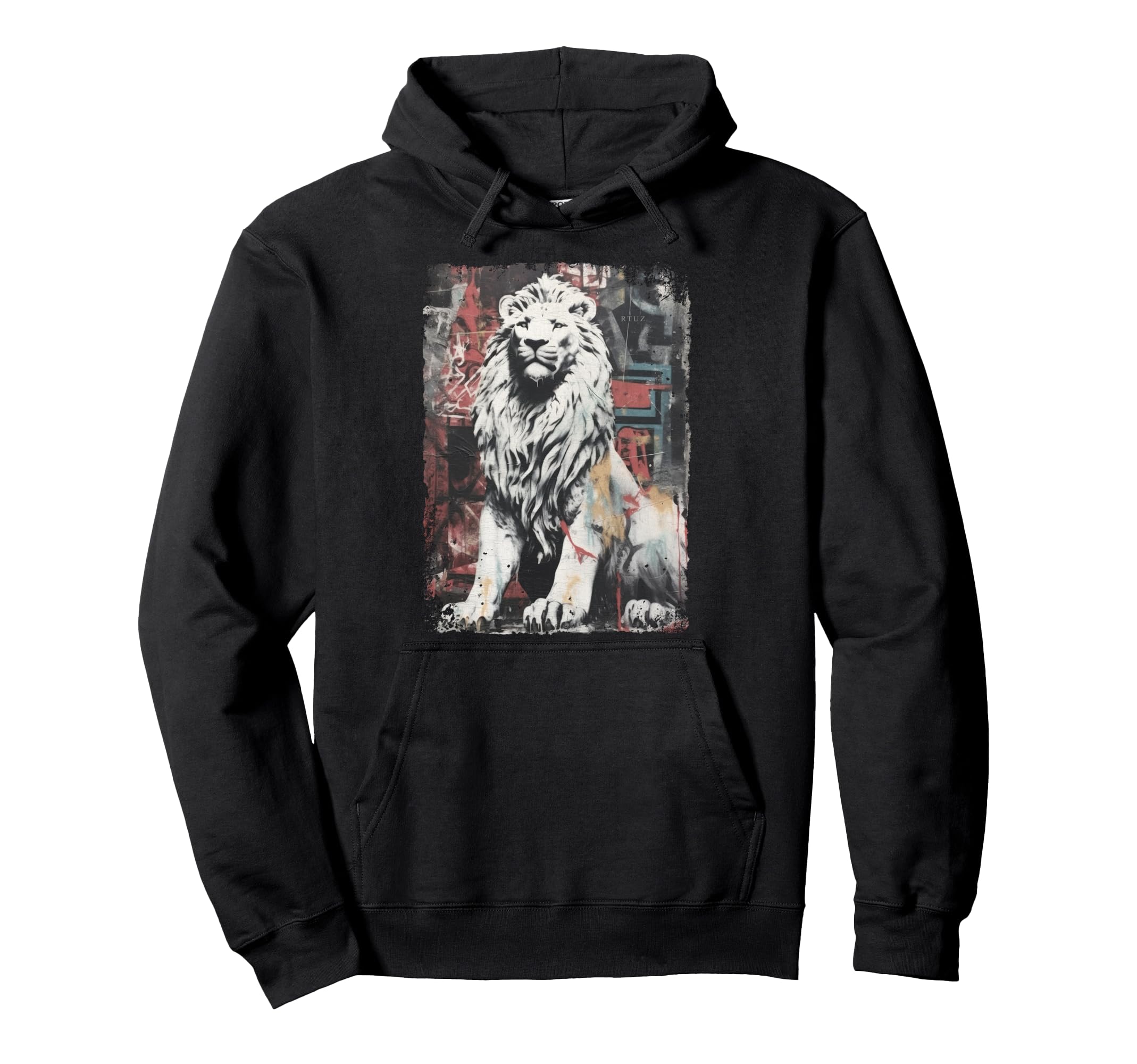 Aesthetic Streetwear Lion Hoodie - Minimalist Print for Adults - T-Shirt, Sweatshirt, Hoodie