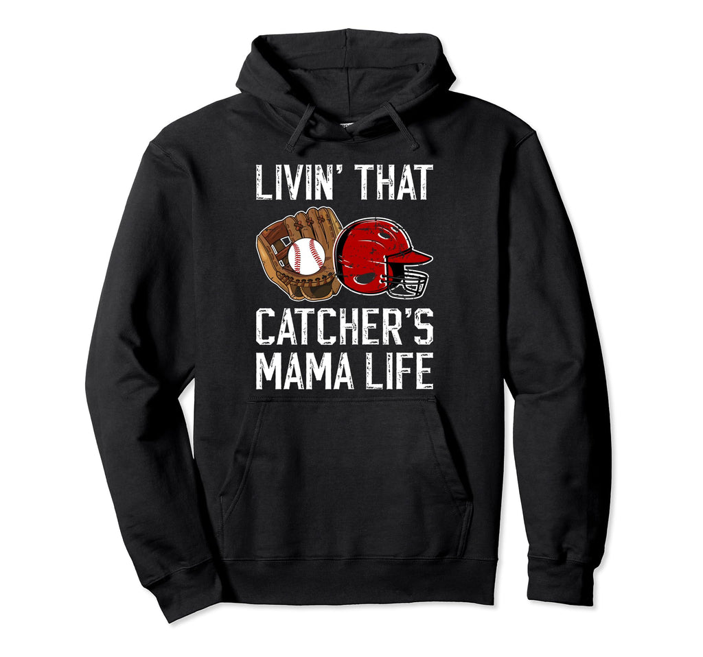 Baseball Catcher Mama Life Baseball Hoodie - Minimalist Print Unisex - T-Shirt, Sweatshirt, Hoodie