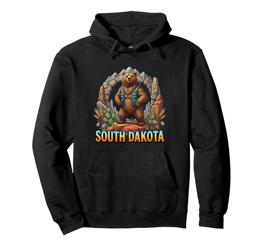 South Dakota Bear Badlands Mountain Hoodie - Graphic Print Unisex - T-Shirt, Sweatshirt, Hoodie
