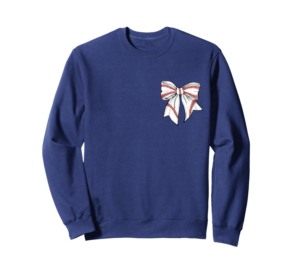 Baseball Bow Game Day Coquette Sweatshirt - Casual Everyday Wear Men Women - T-Shirt, Sweatshirt, Hoodie