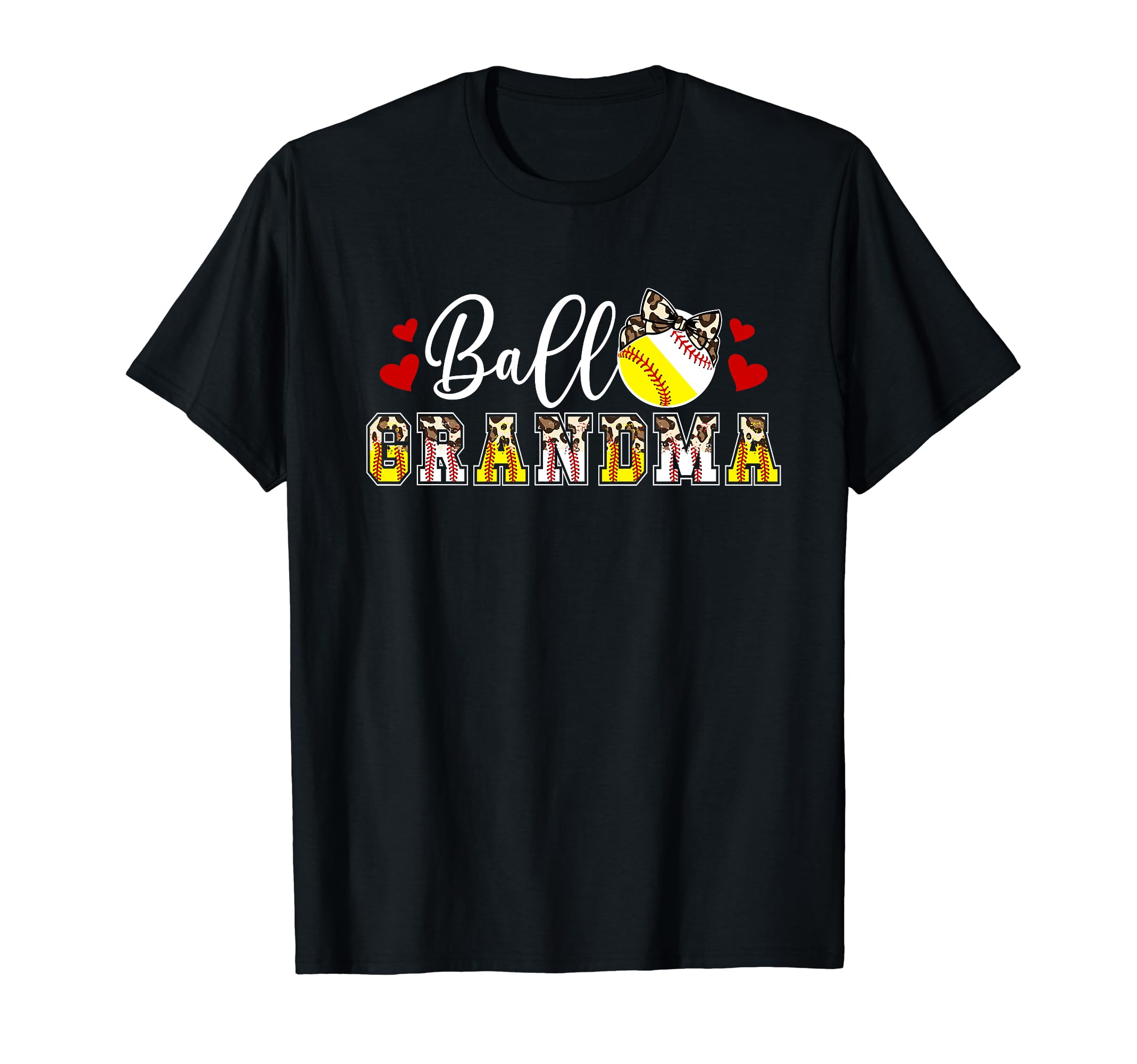 Ball Grandma Leopard Baseball Softball T-Shirt - Novelty Apparel Men Women - T-Shirt, Sweatshirt, Hoodie