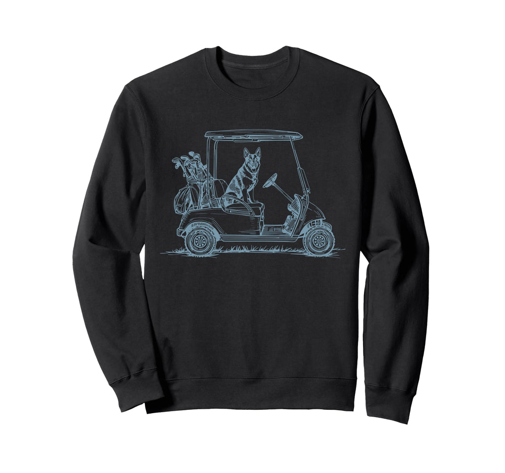German Shepherd Dad Golf Car Sweatshirt - Minimalist Print for Adults - T-Shirt, Sweatshirt, Hoodie