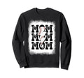 Baseball Mama Distressed Lightning Sweatshirt - Graphic Print Men Women - T-Shirt, Sweatshirt, Hoodie