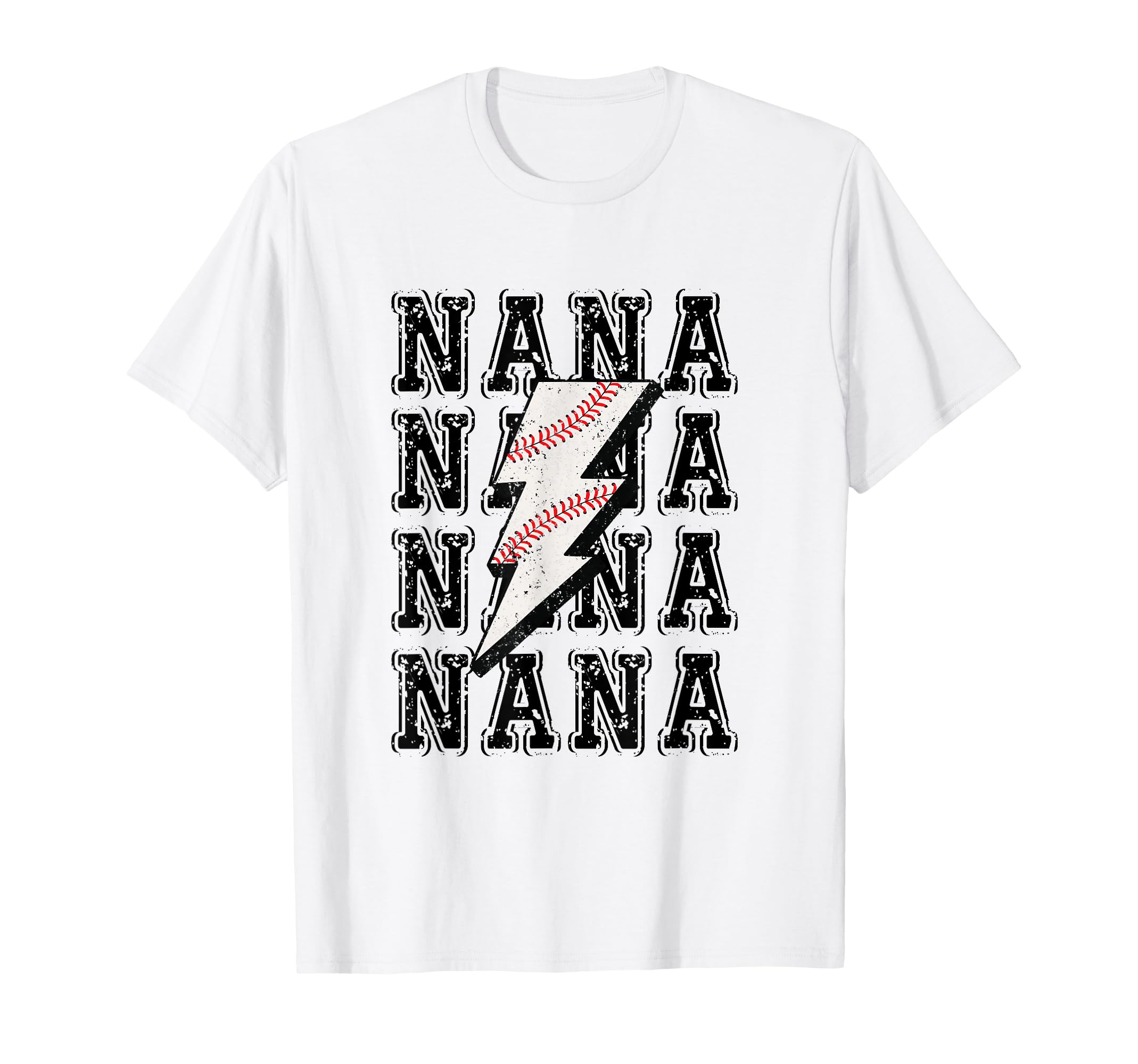 Baseball Nana Lightning Bolt T-Shirt - Unique Graphic Men Women - T-Shirt, Sweatshirt, Hoodie