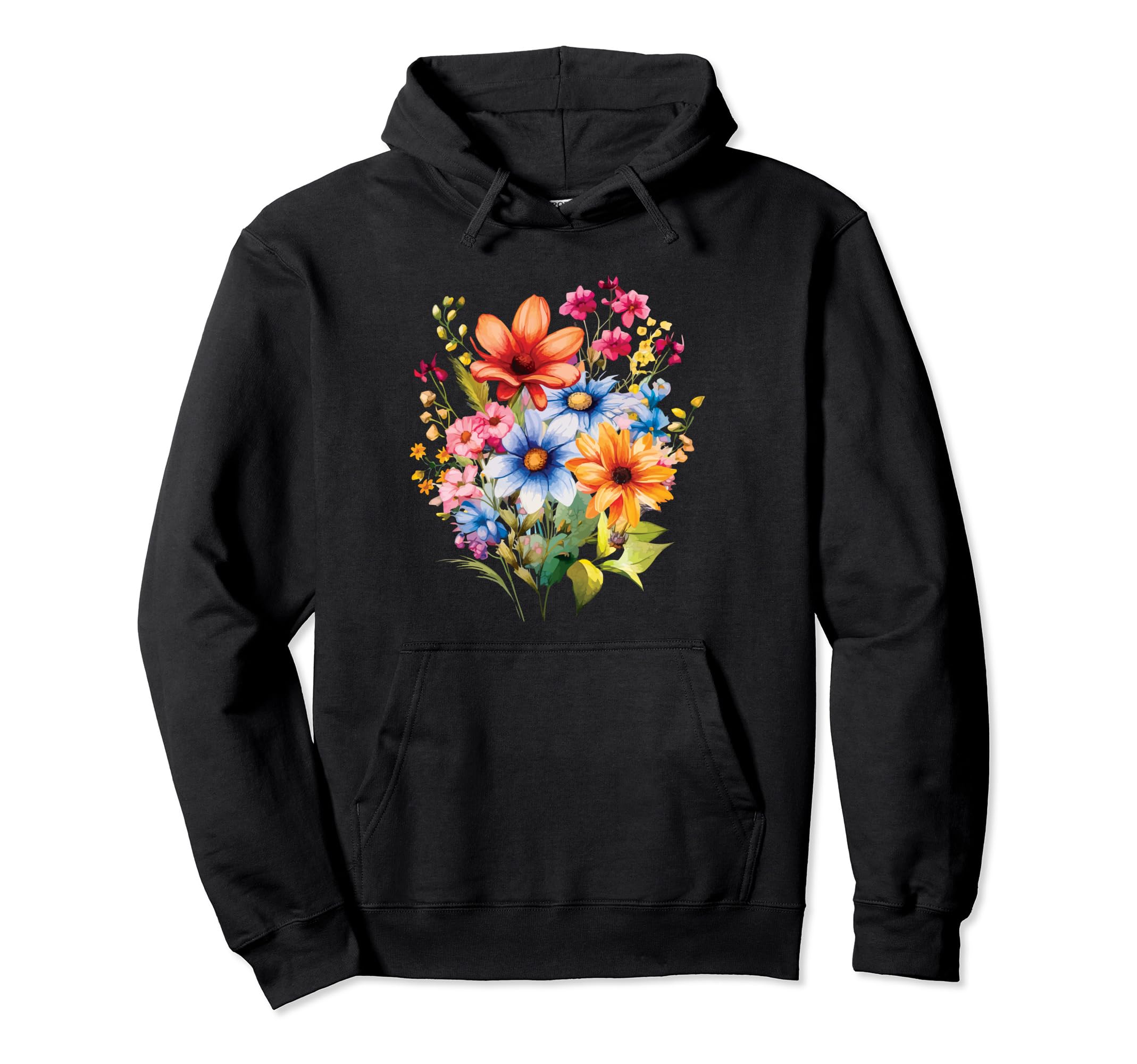 Wildflowers Boho Colorful Wildflower Hoodie - Aesthetic Graphic for Adults - T-Shirt, Sweatshirt, Hoodie