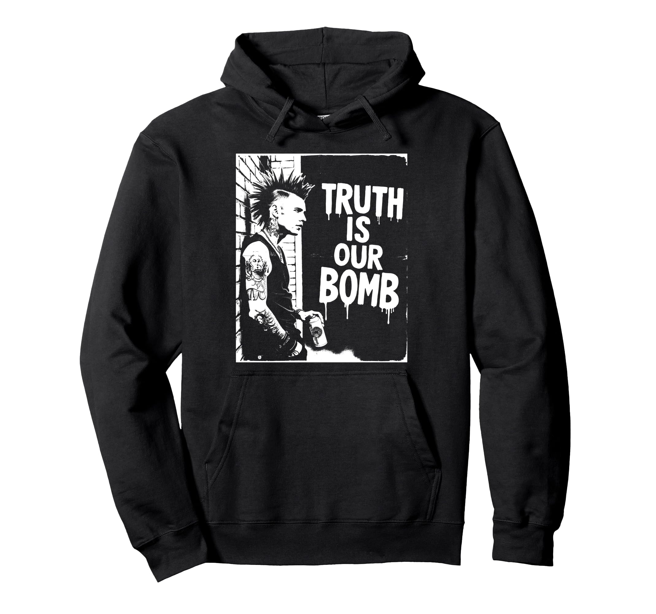 Punk Rock 90S Grunge Distressed Street Hoodie - Unique Graphic Men Women - T-Shirt, Sweatshirt, Hoodie