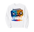 Dripping Paint Boombox 80S 90S Sweatshirt - Fun Novelty Design Men Women - T-Shirt, Sweatshirt, Hoodie